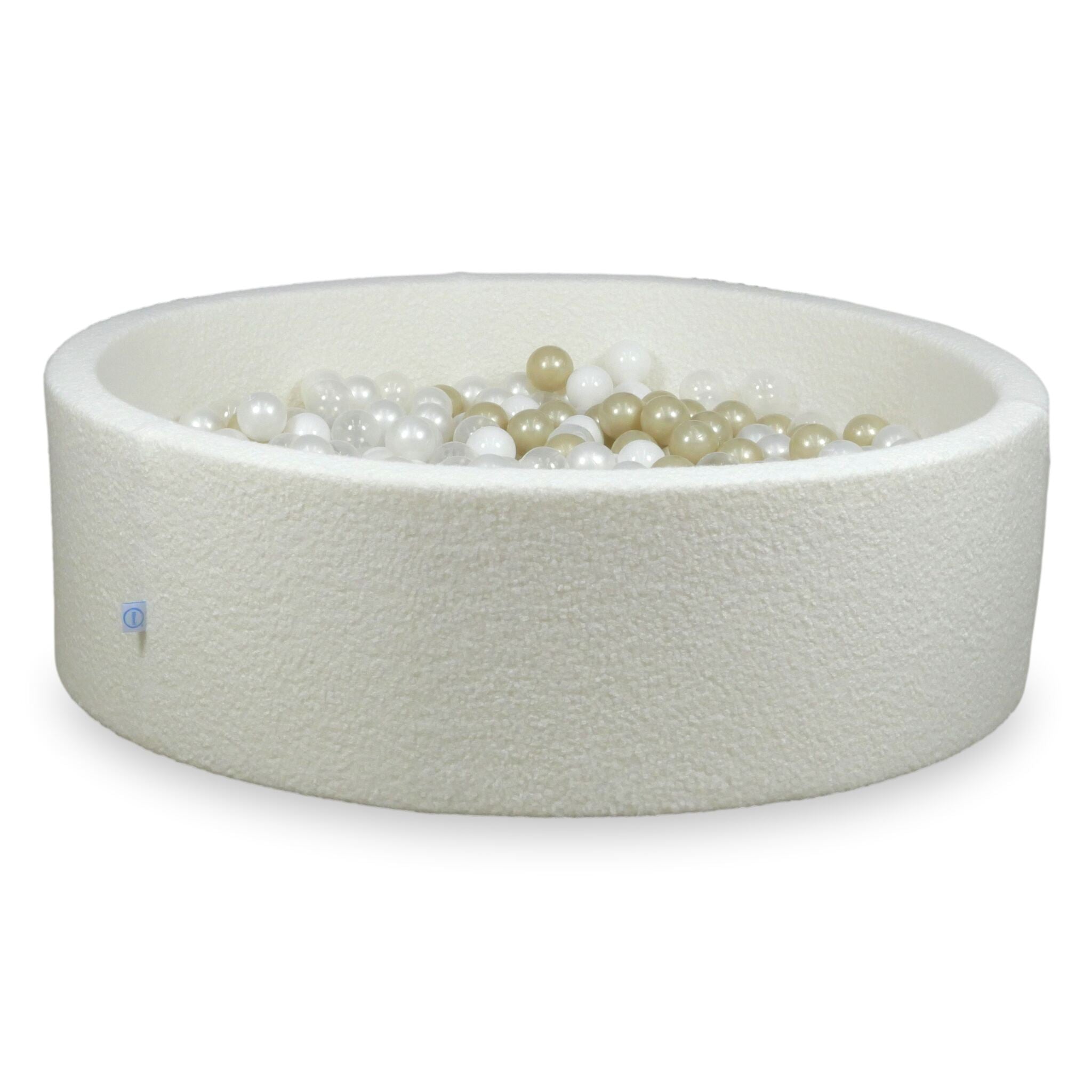 Ball pit with balls 130 × 40 cm bouclé white with 700 balls