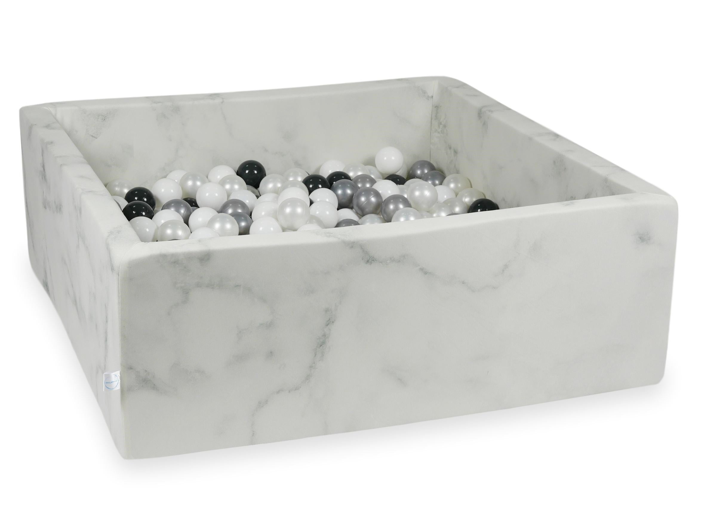 Square ball pit with balls 110 × 110 × 40 cm velvet + 600 balls