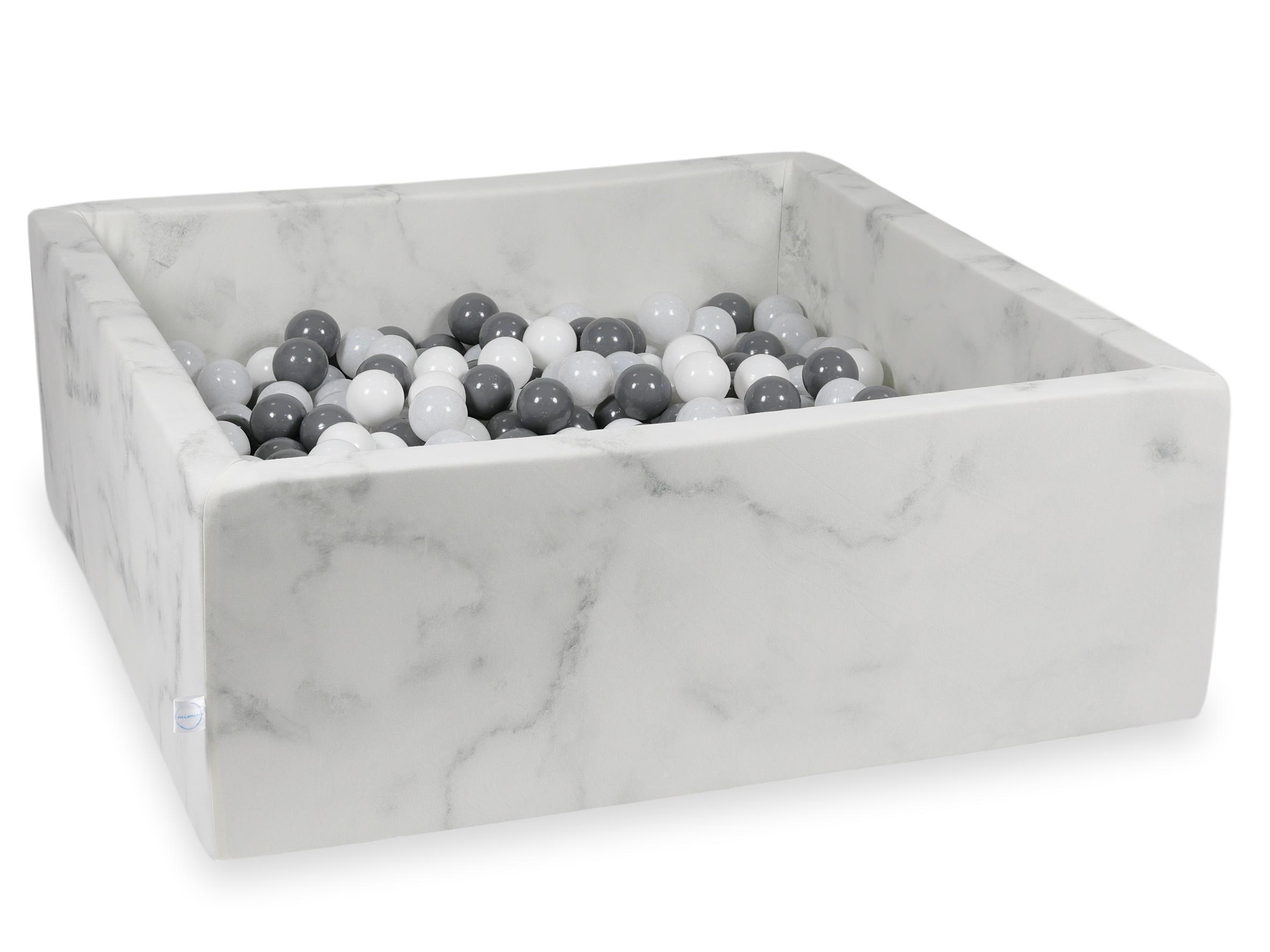 Square ball pit with balls 110 × 110 × 40 cm velvet + 600 balls