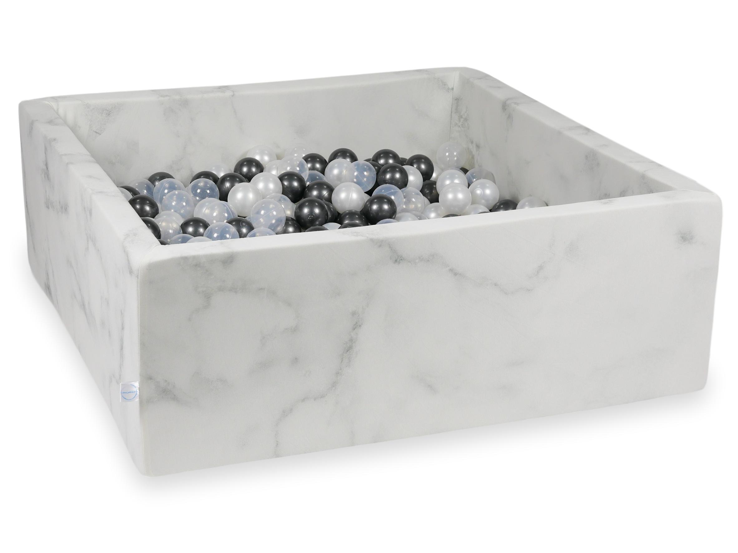 Square ball pit with balls 110 × 110 × 40 cm velvet + 600 balls