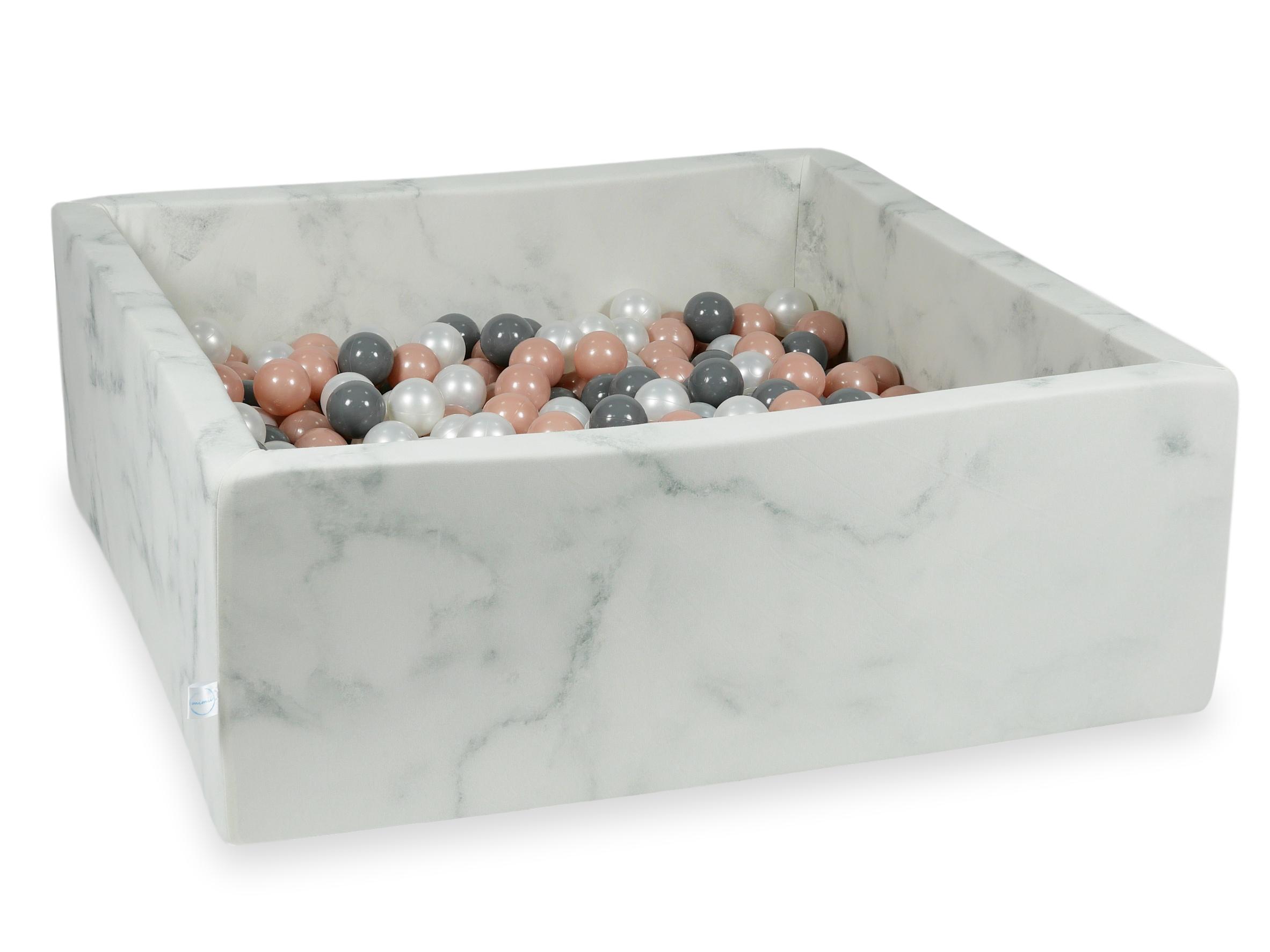 Square ball pit with balls 110 × 110 × 40 cm velvet + 600 balls