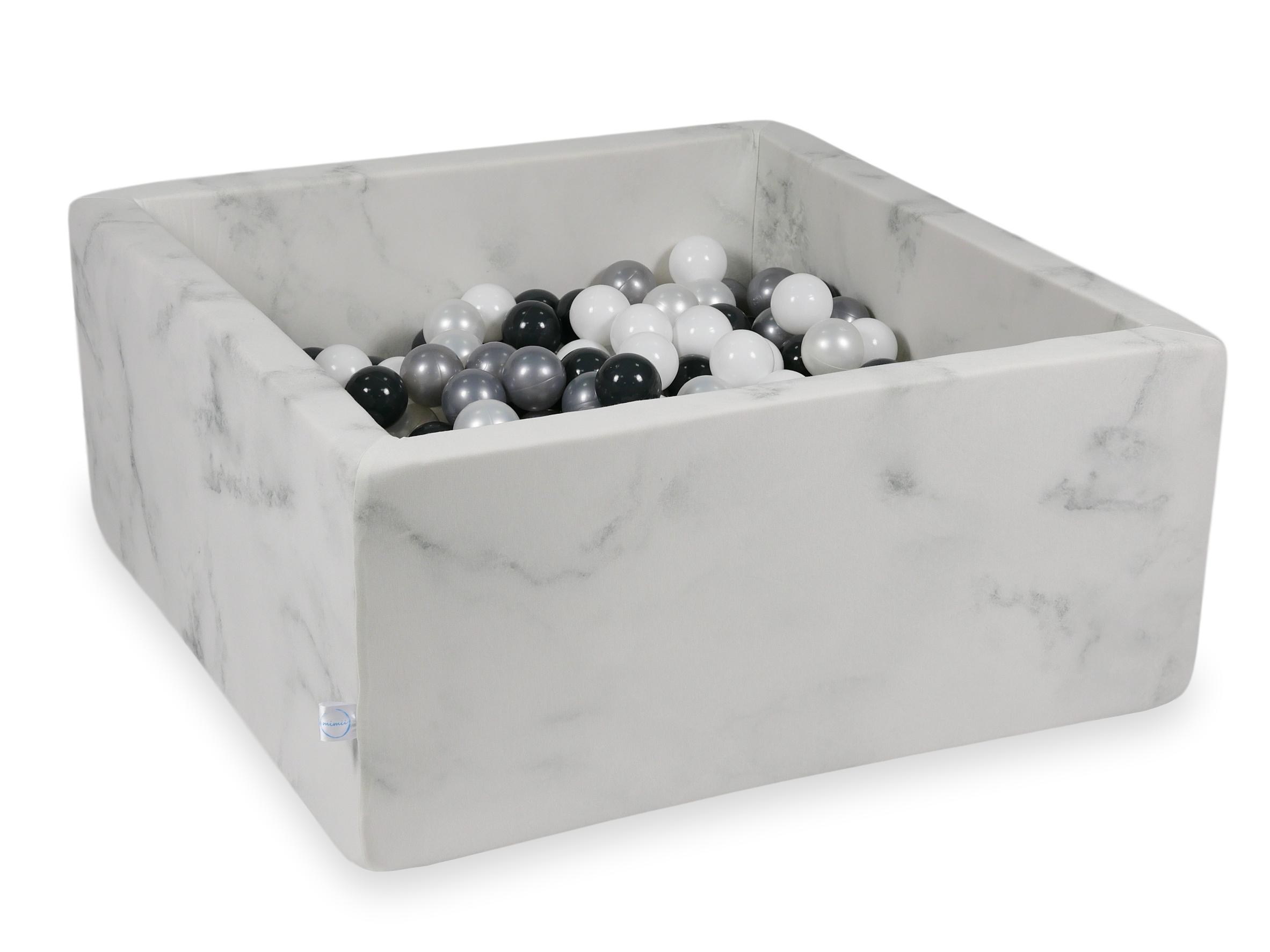 Square ball pit with balls 90 × 90 × 40 cm velvet + 400 balls