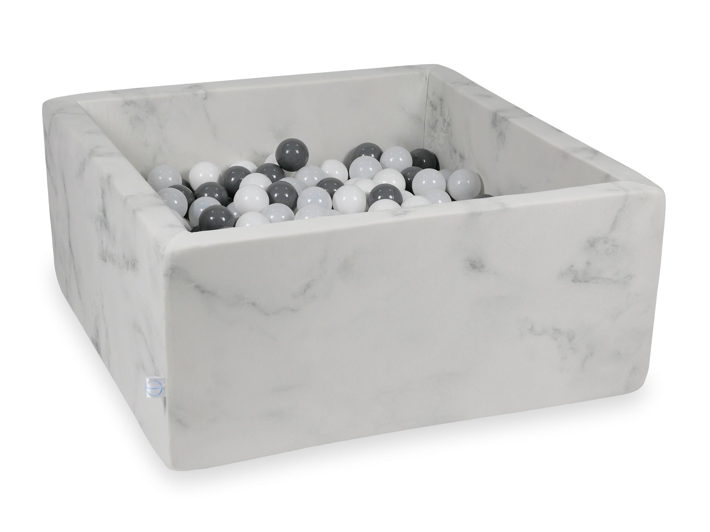 Square ball pit with balls 90 × 90 × 40 cm velvet + 400 balls