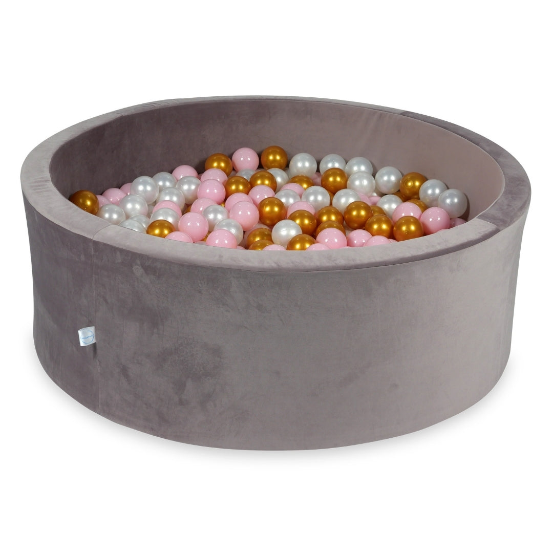 Mimii Bällebad aus Samt in Flieder – rund, 110 × 40 cm, mit 500 Bällen