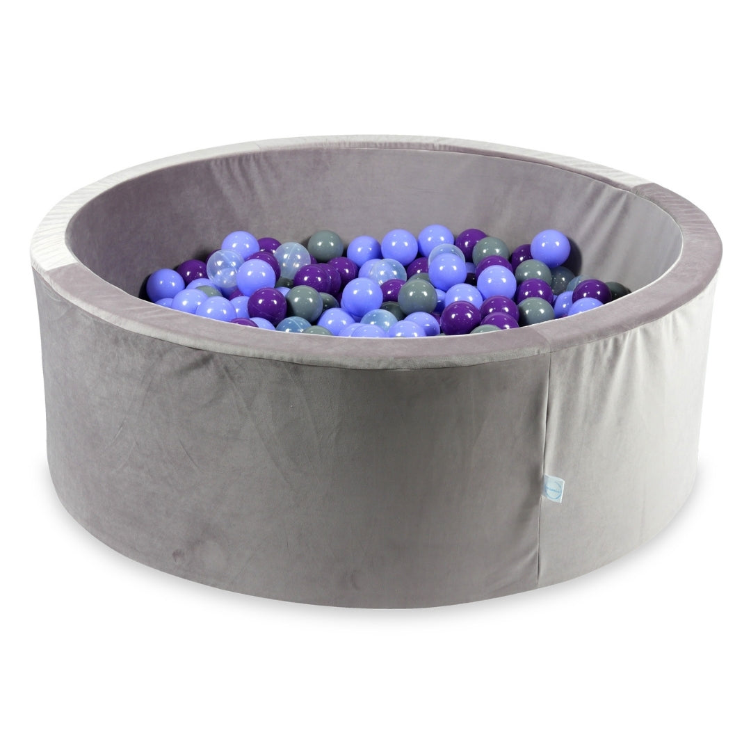 Ball pit with balls 110 × 40 cm velvet lilac with 500 balls