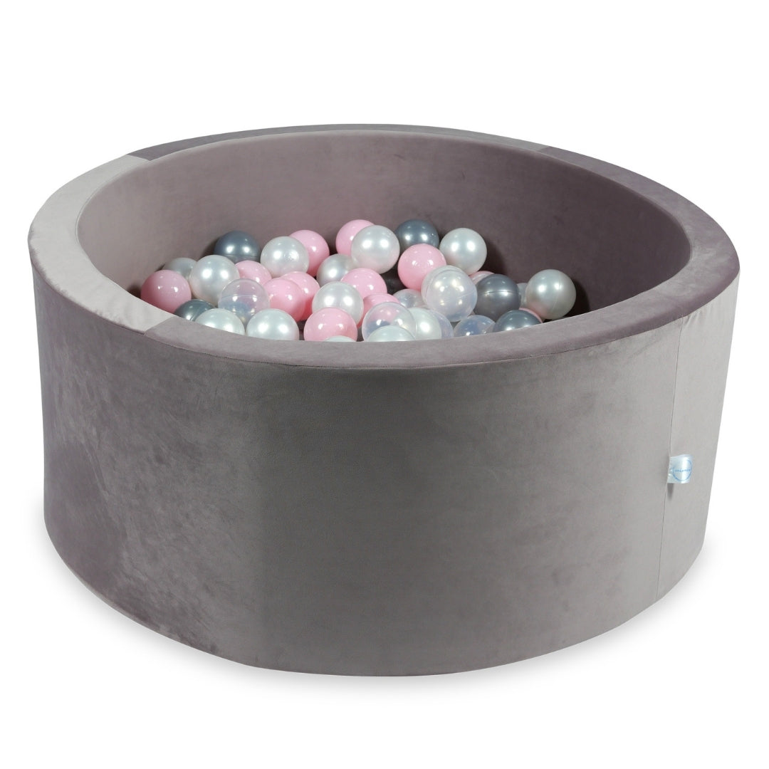 Ball pit with balls 90 × 40 cm velvet lilac with 300 balls