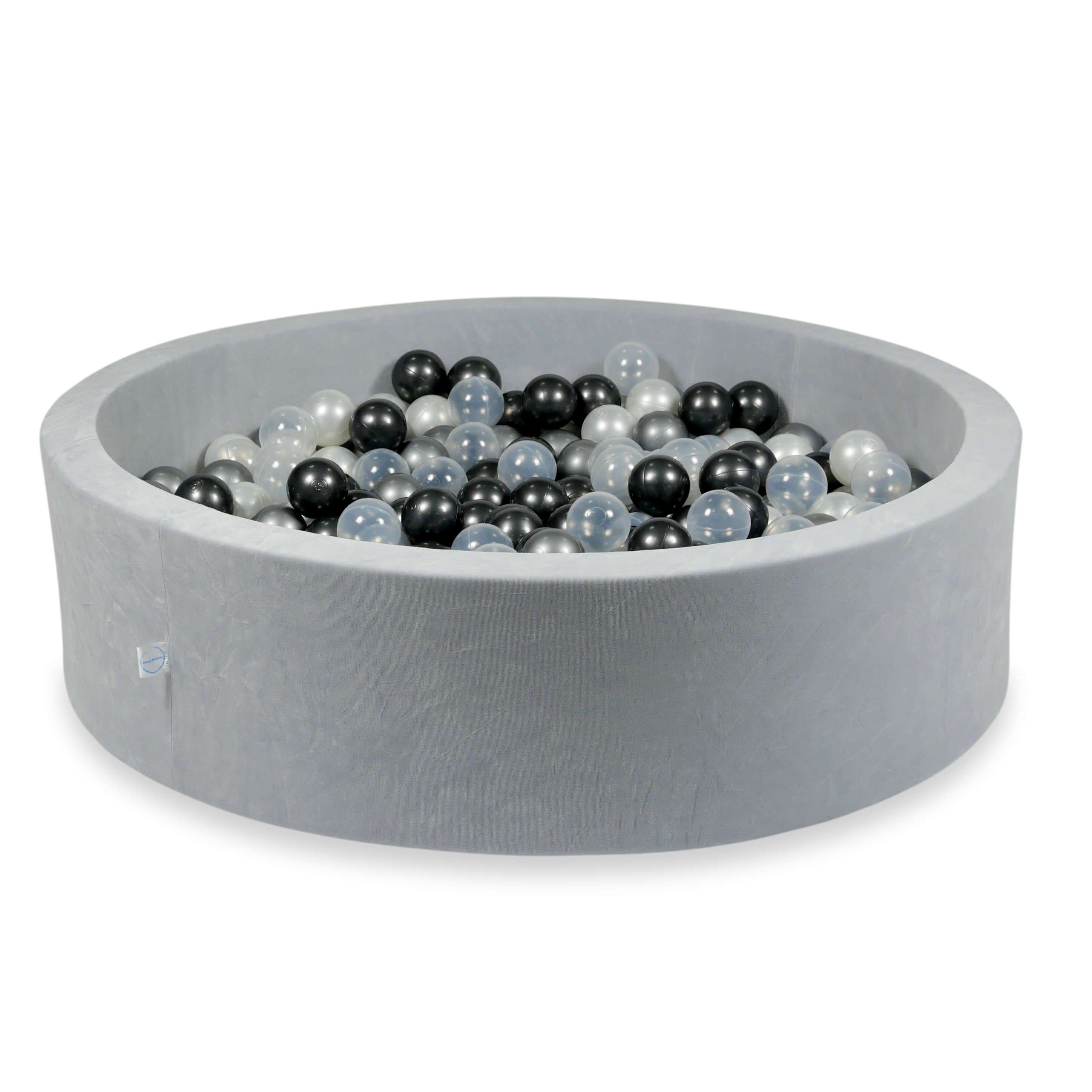 Ball pit with balls 110 × 30 cm Velvet Soft light grey with 400 balls