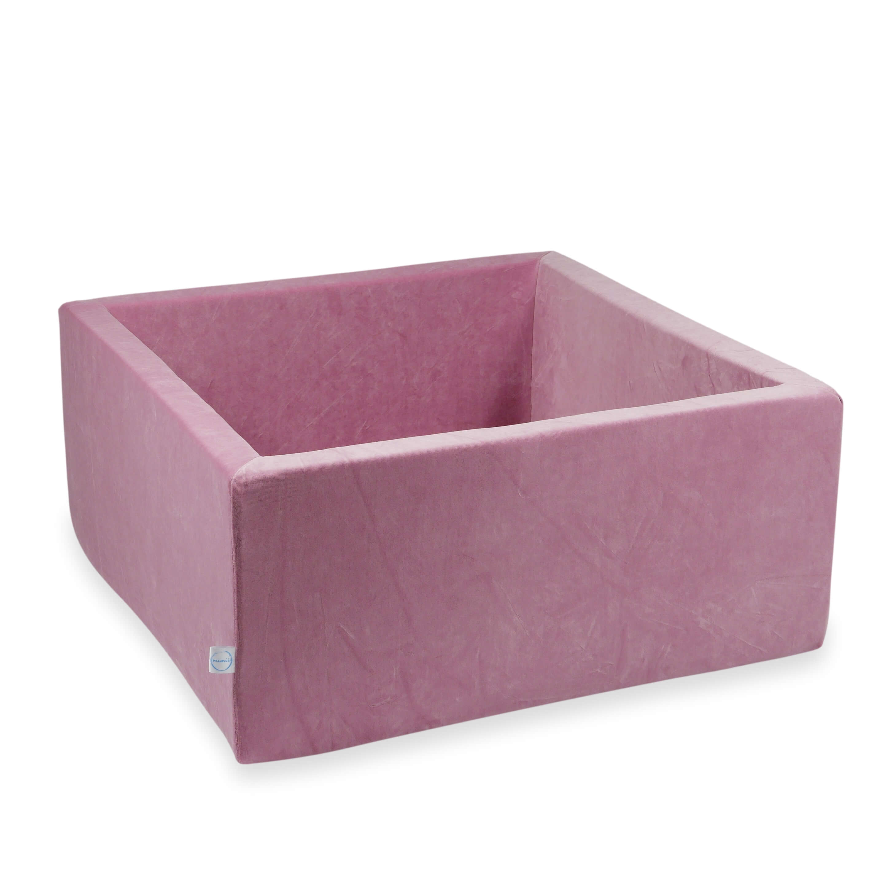 Kwadratowy suchy basen 90x90x40 cm Velvet Soft różowy bez piłek