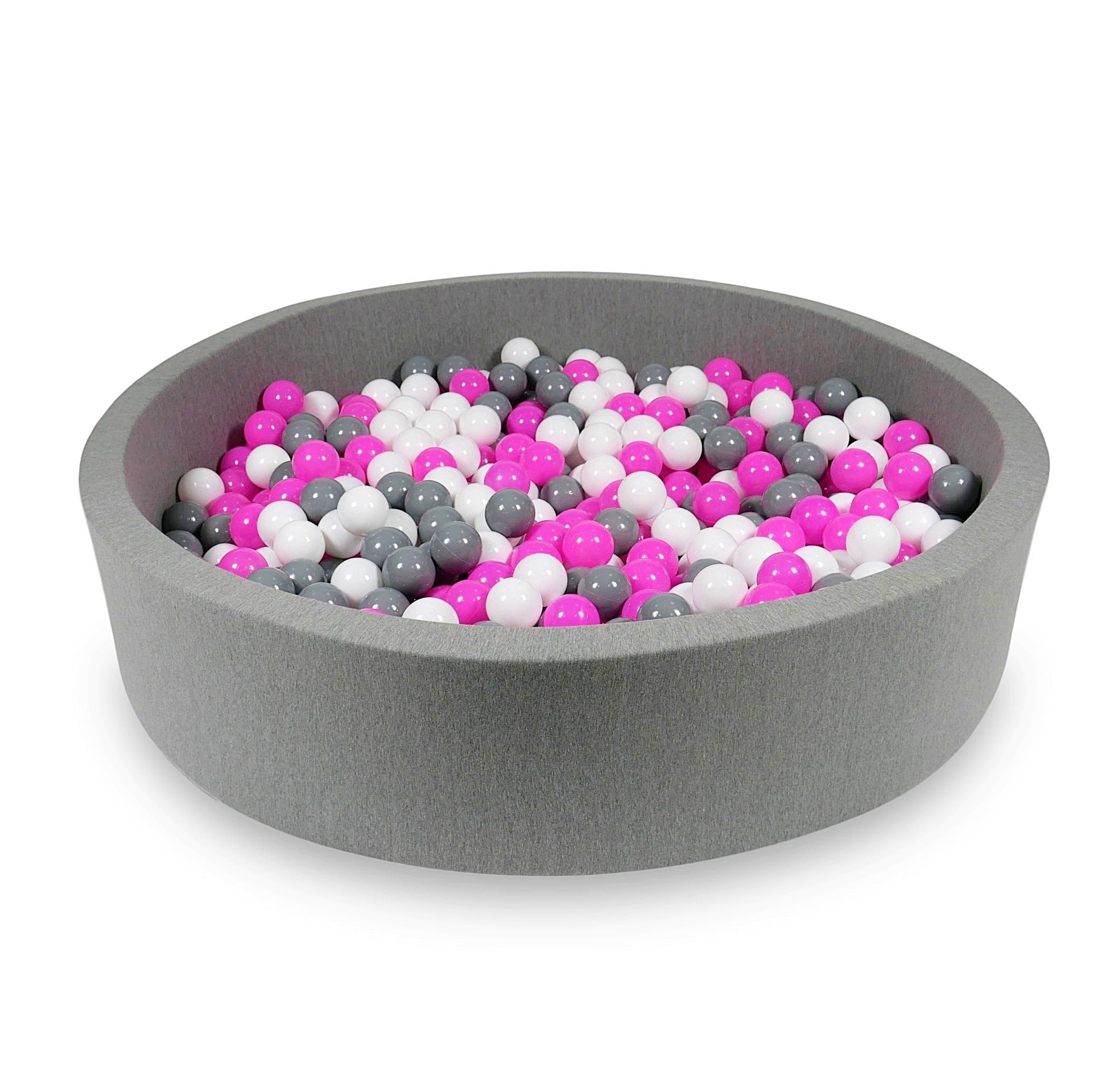 Ball pit with balls 130 × 30 cm grey with 600 balls