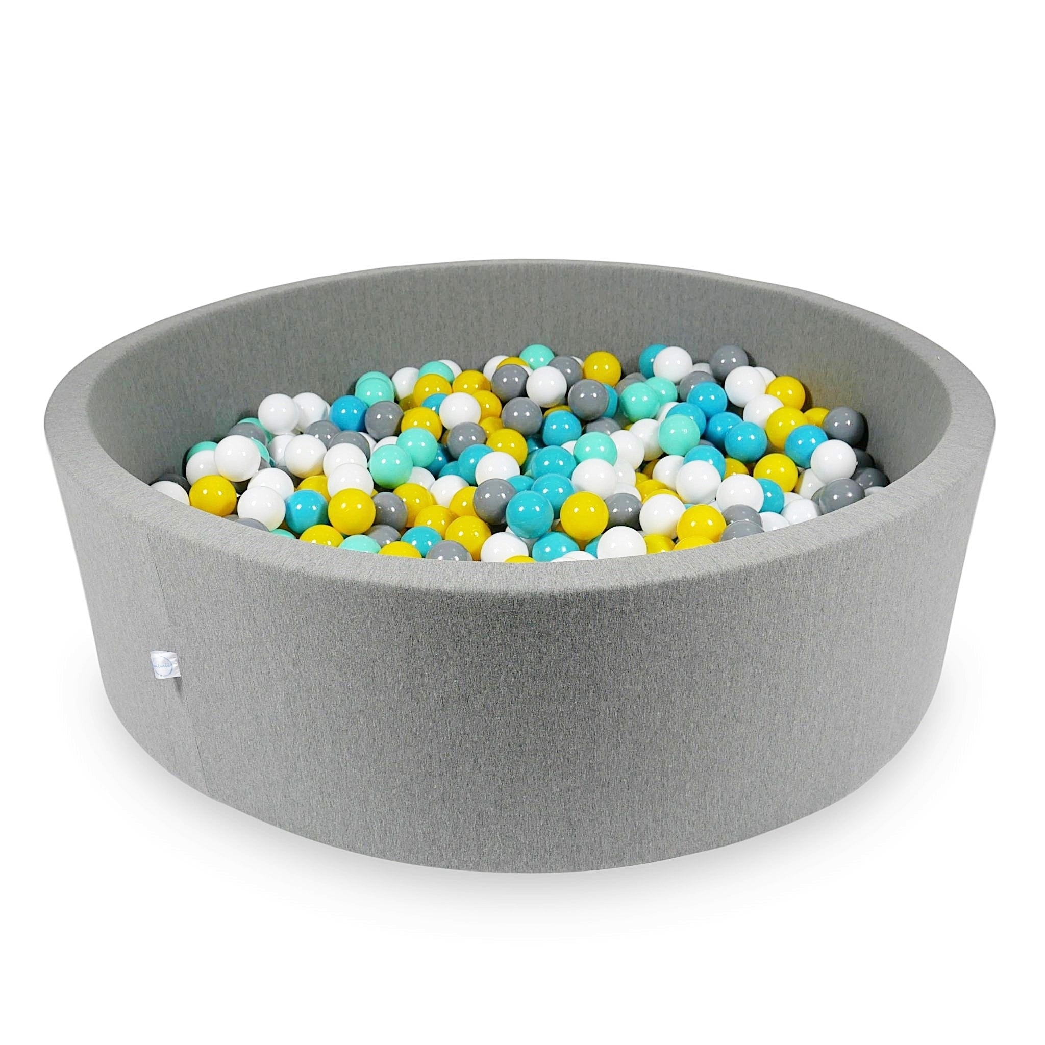 Mimii Bällebad in Grau – rund, 130 × 40 cm, mit 700 Bällen