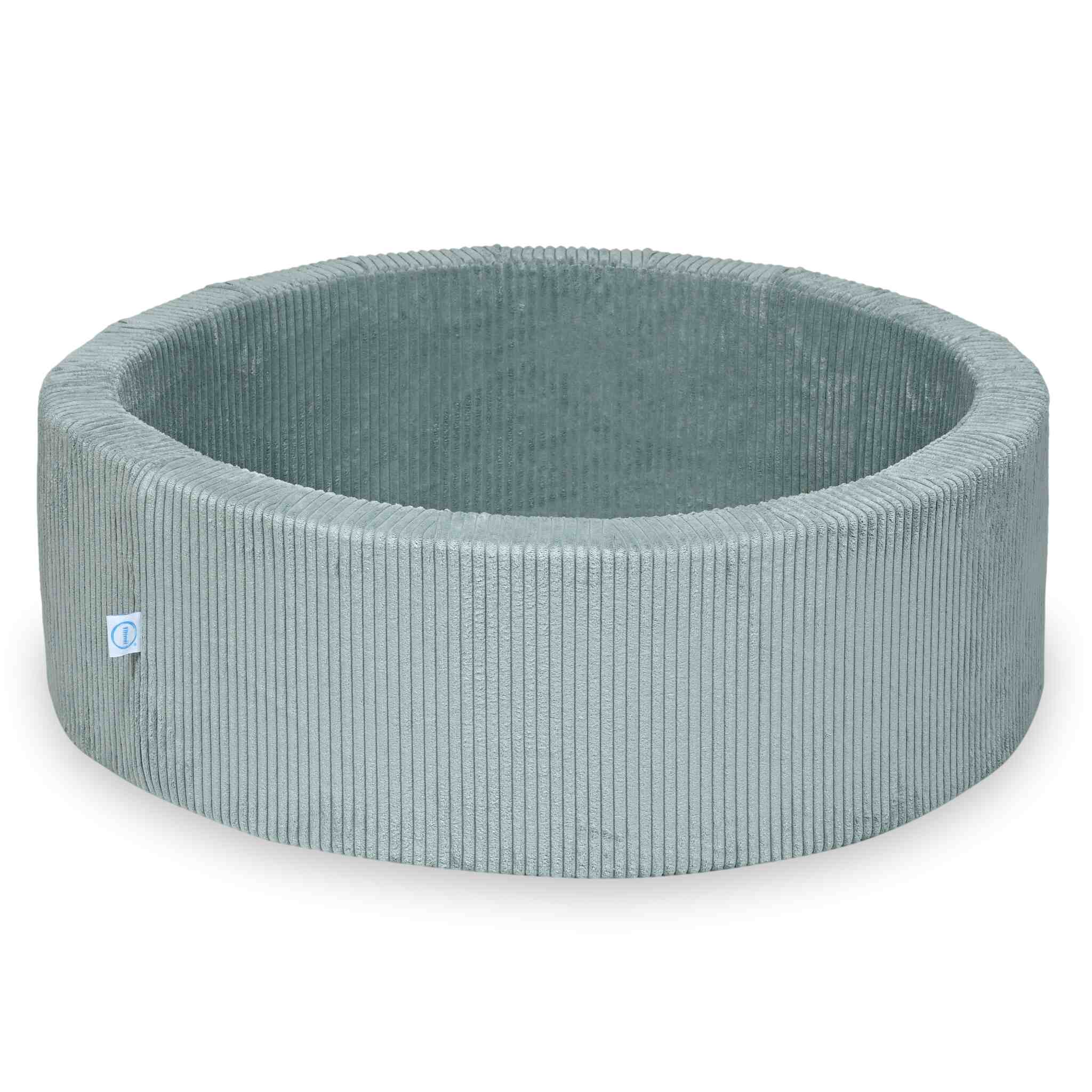 Mimii Bällebad aus Cord in Hellmint – rund, 90 × 30 cm, ohne Bälle