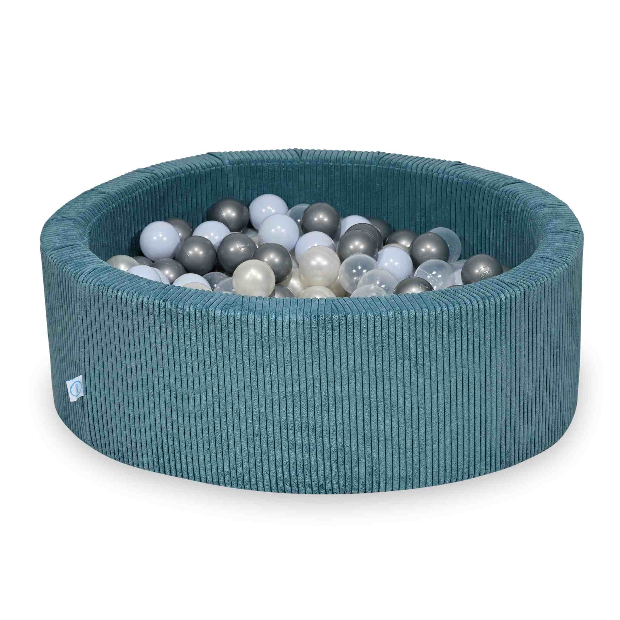 Basen z kulkami sztruks niebieski 90x30 cm z 200 piłkami