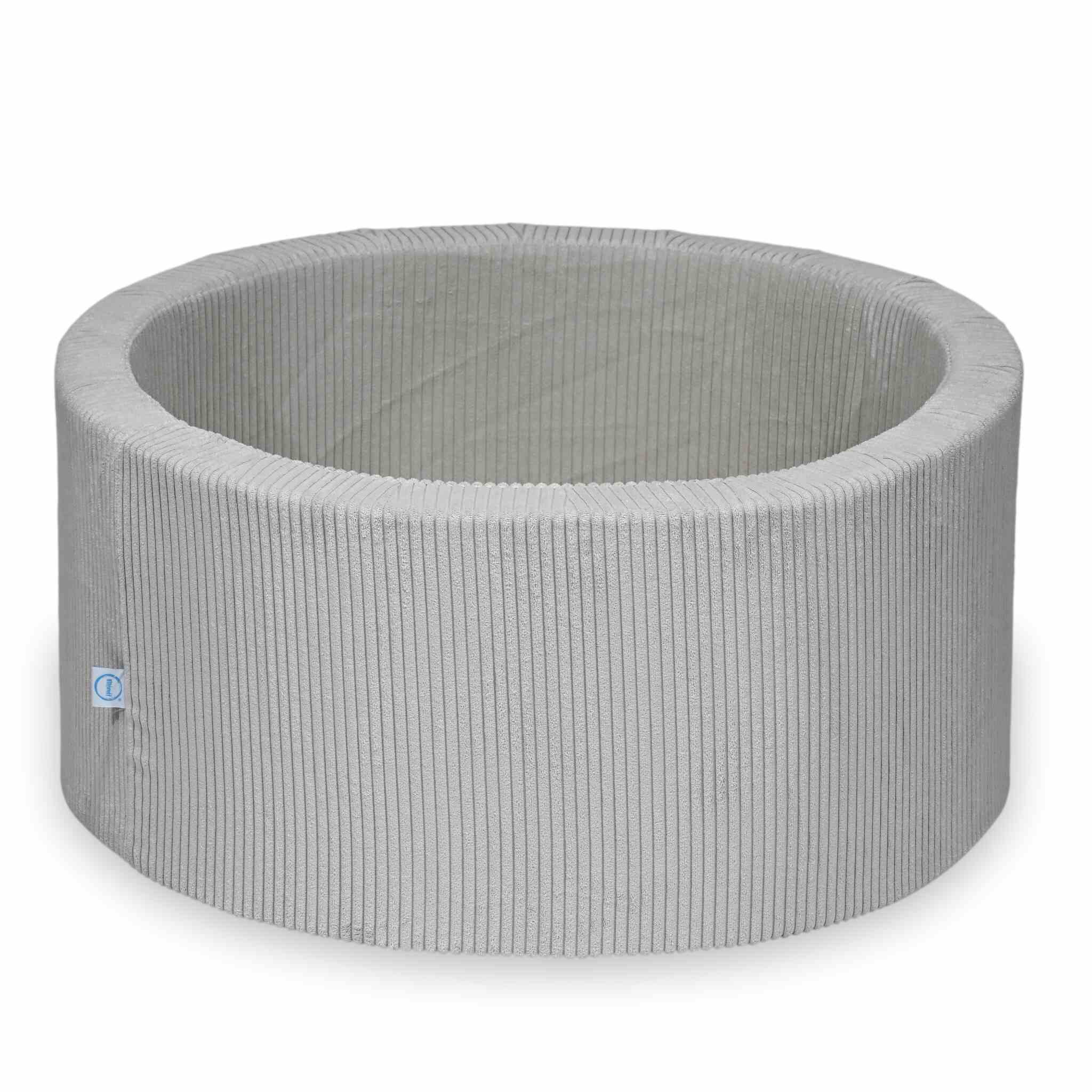 Mimii Bällebad aus Cord in Grau – rund, 90 × 40 cm, ohne Bälle
