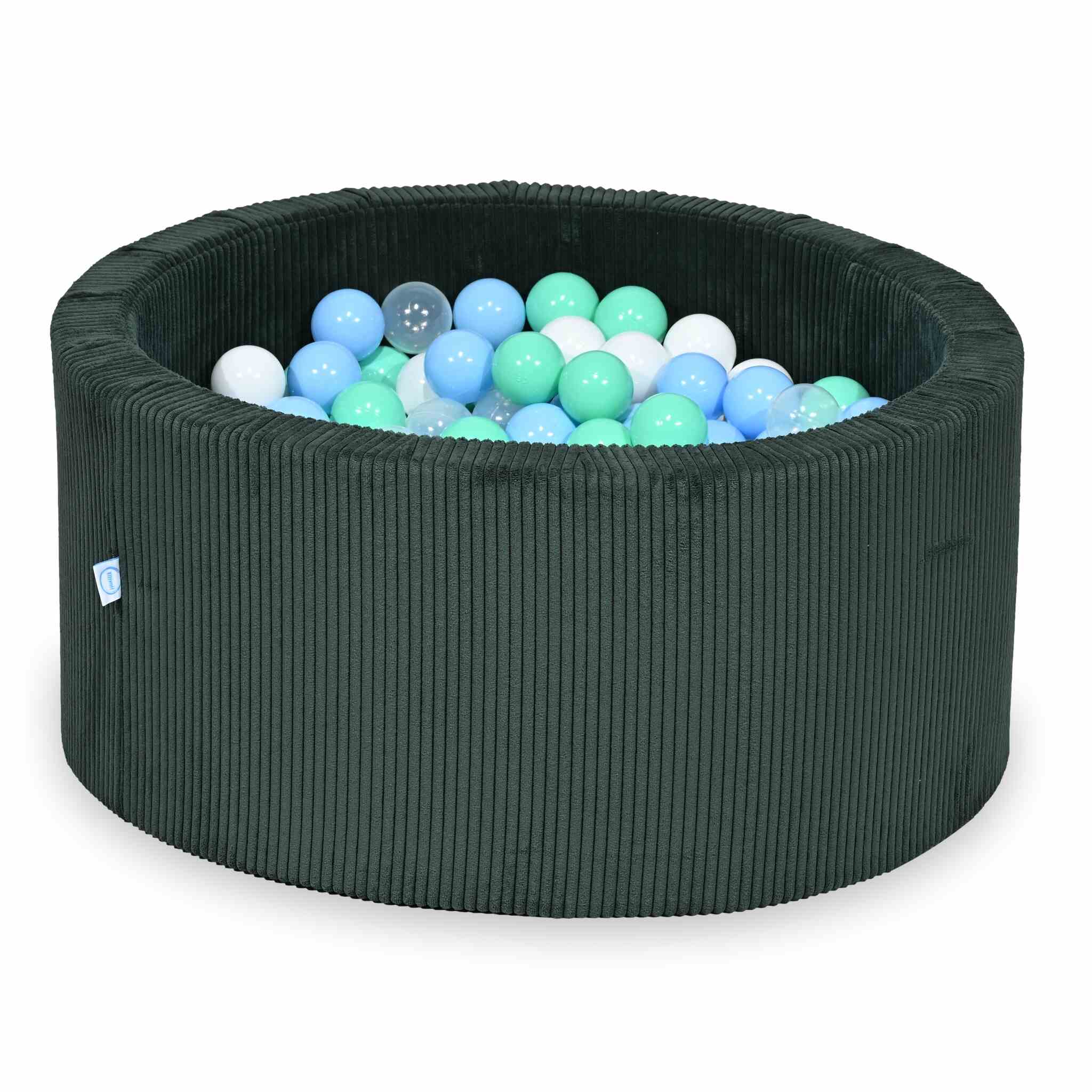 Basen z kulkami sztruks zielony 90x40 cm z 300 piłkami