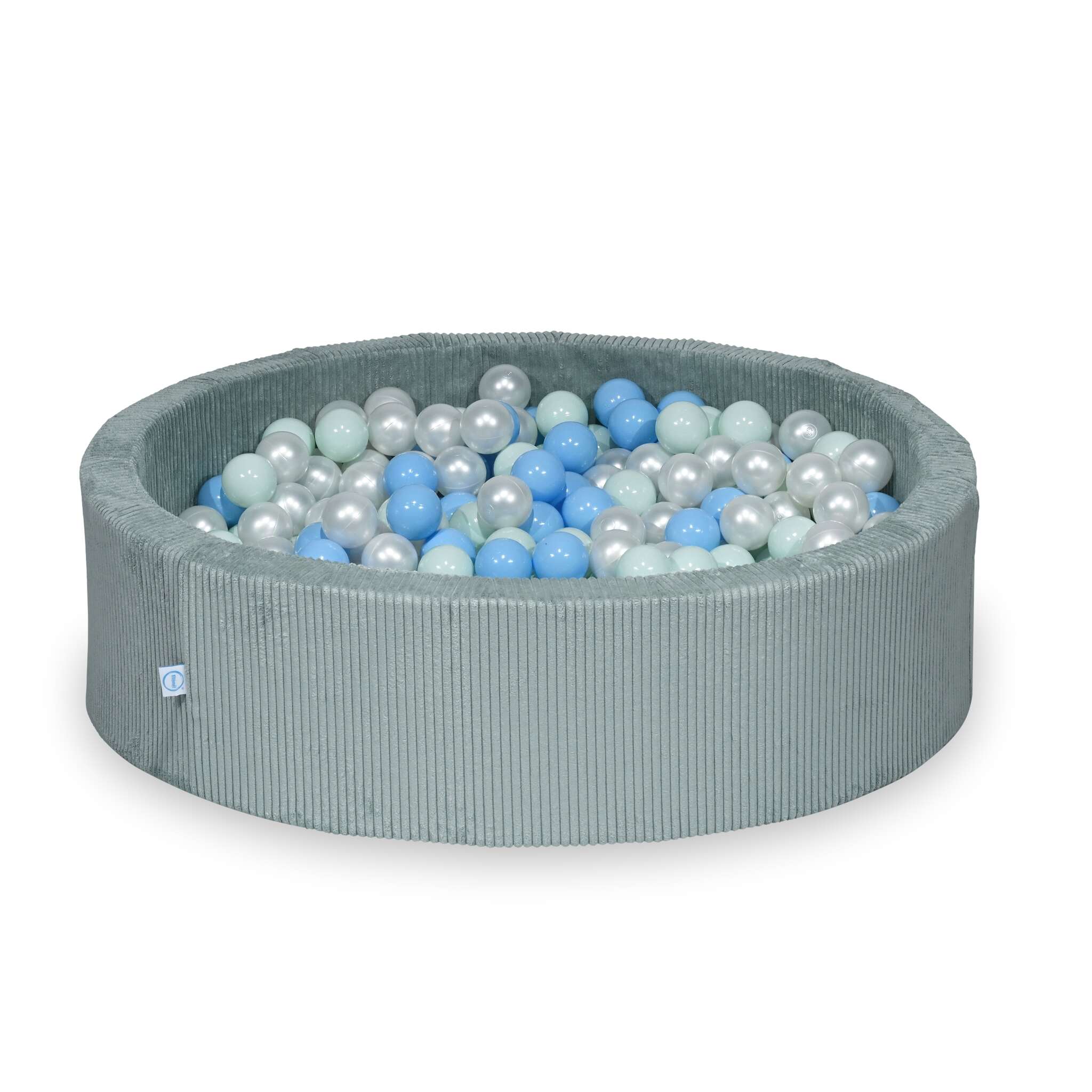 Ball pit with balls 110 × 30 cm corduroy light mint with 400 balls