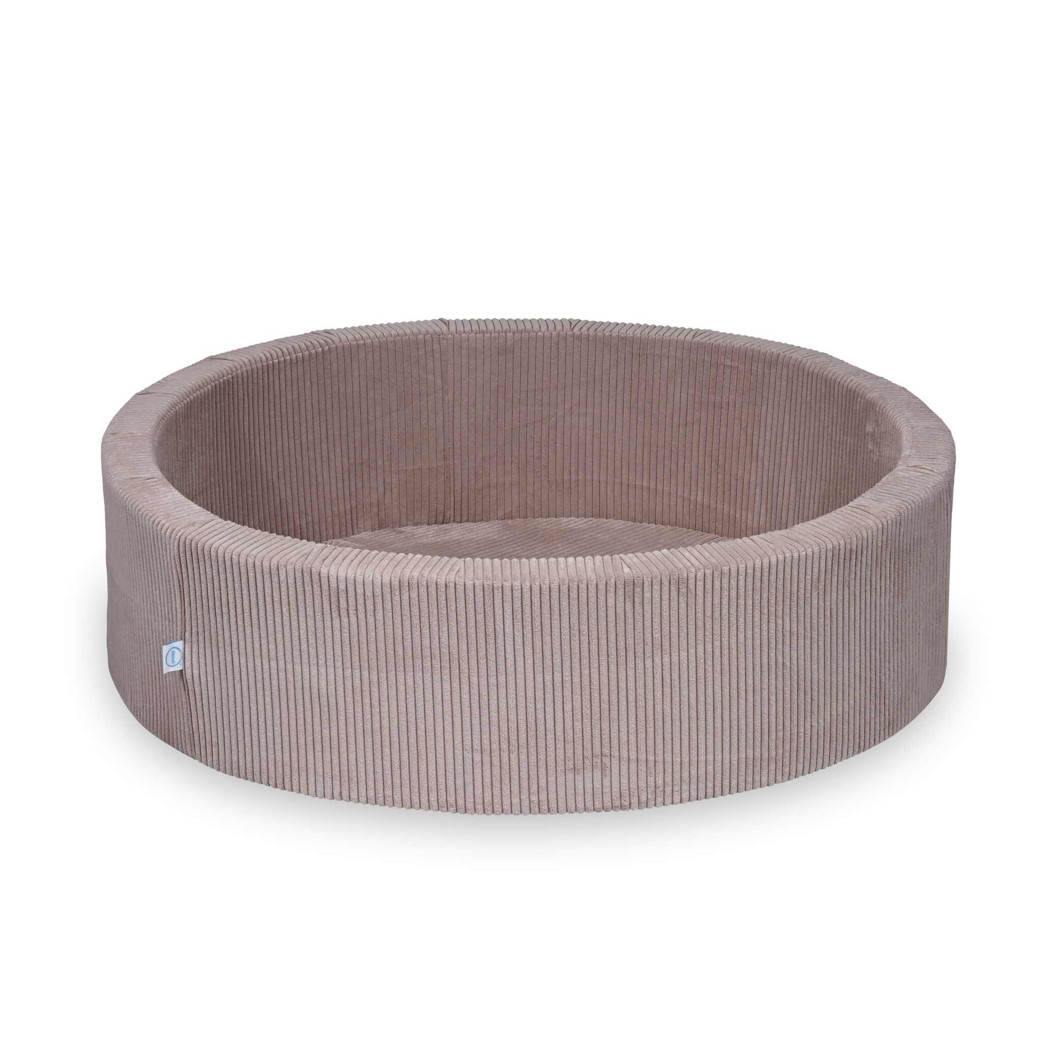 Mimii Bällebad aus Cord in Rosa – rund, 110 × 30 cm, ohne Bälle
