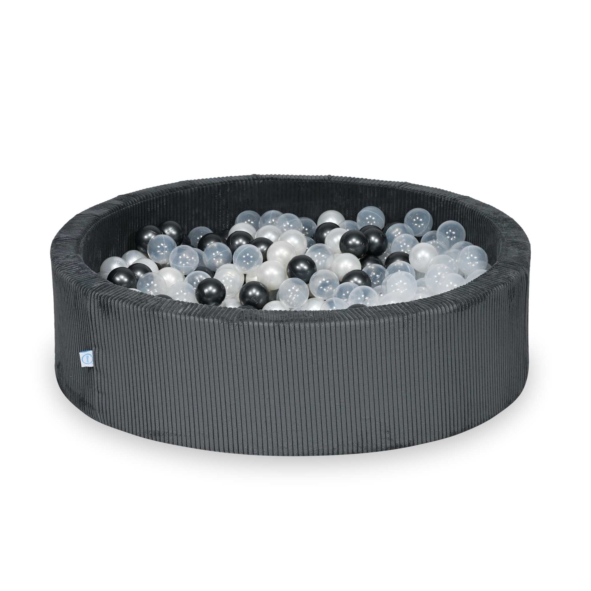Ball pit with balls 110 × 30 cm corduroy graphite with 400 balls