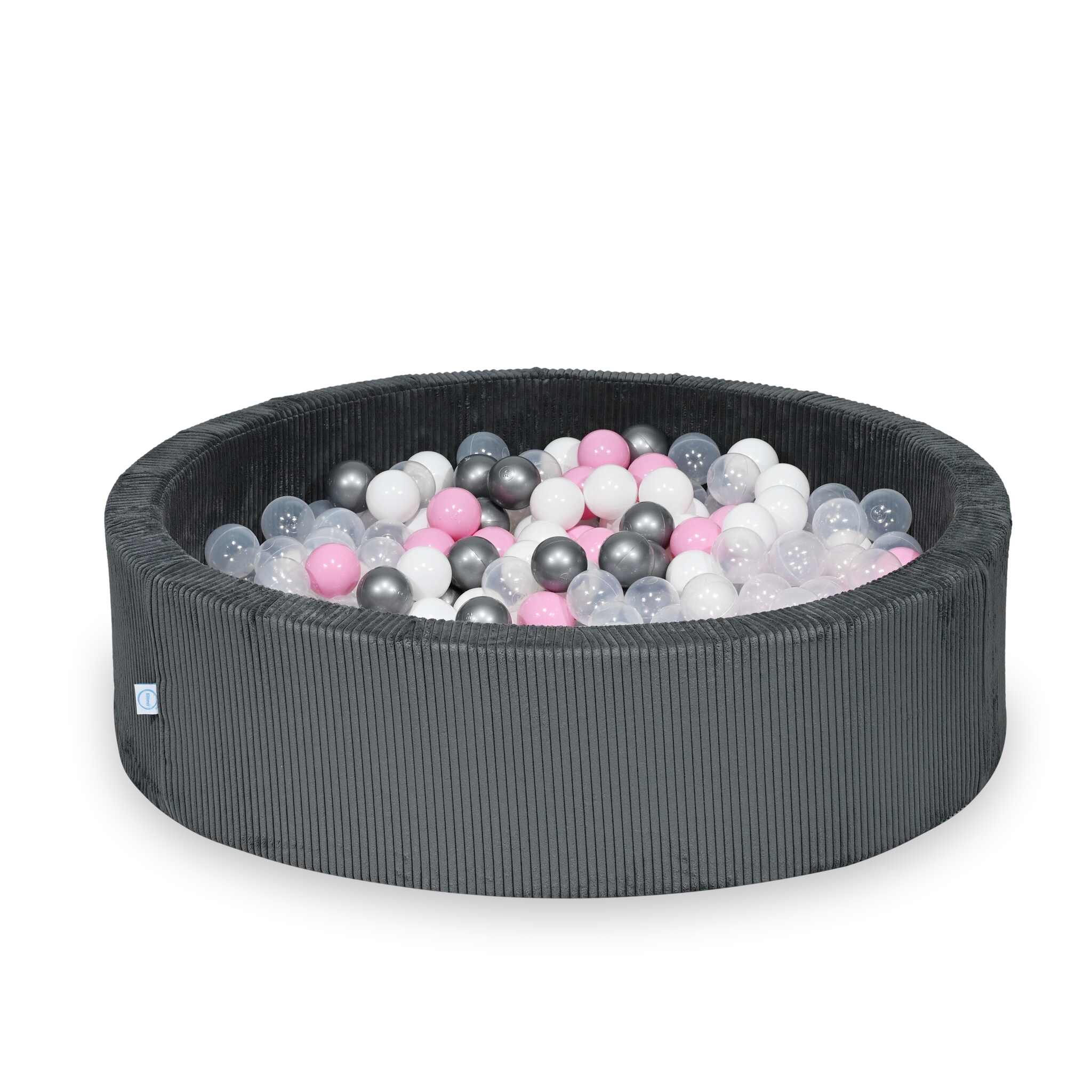 Ball pit with balls 110 × 30 cm corduroy graphite with 400 balls