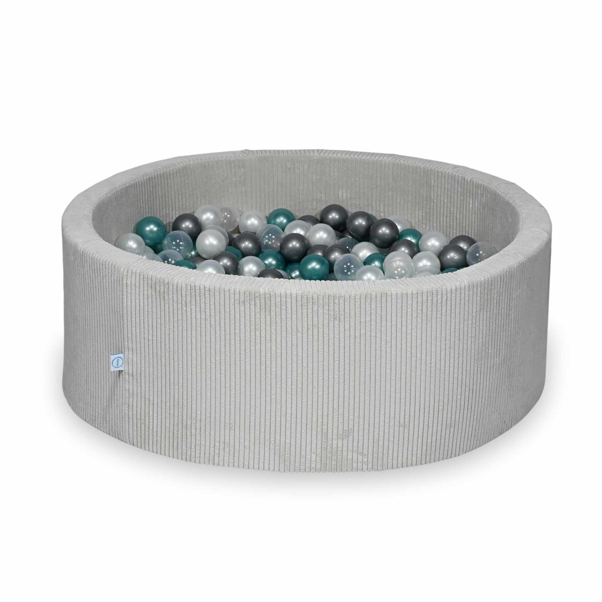 Ball pit with balls 110 × 40 cm corduroy grey with 500 balls