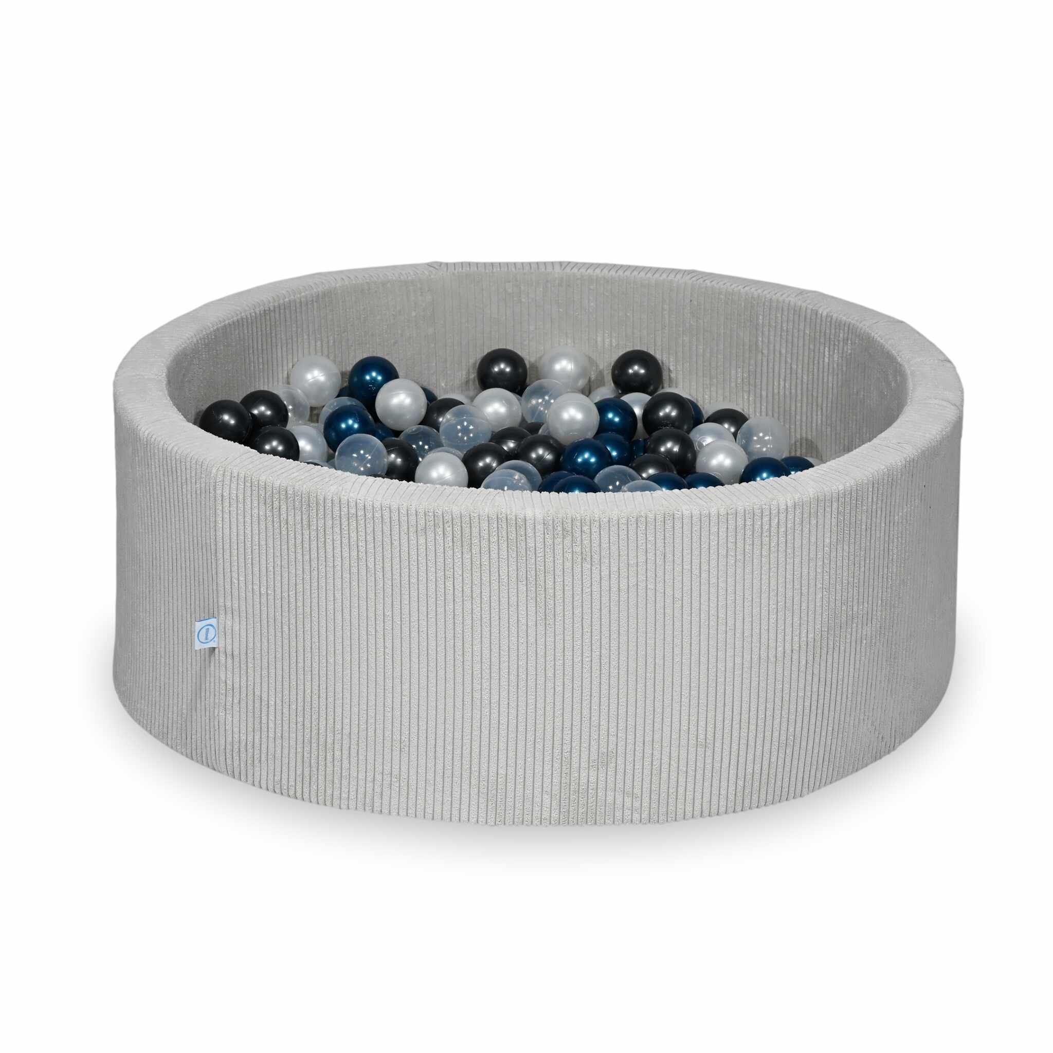 Ball pit with balls 110 × 40 cm corduroy grey with 500 balls