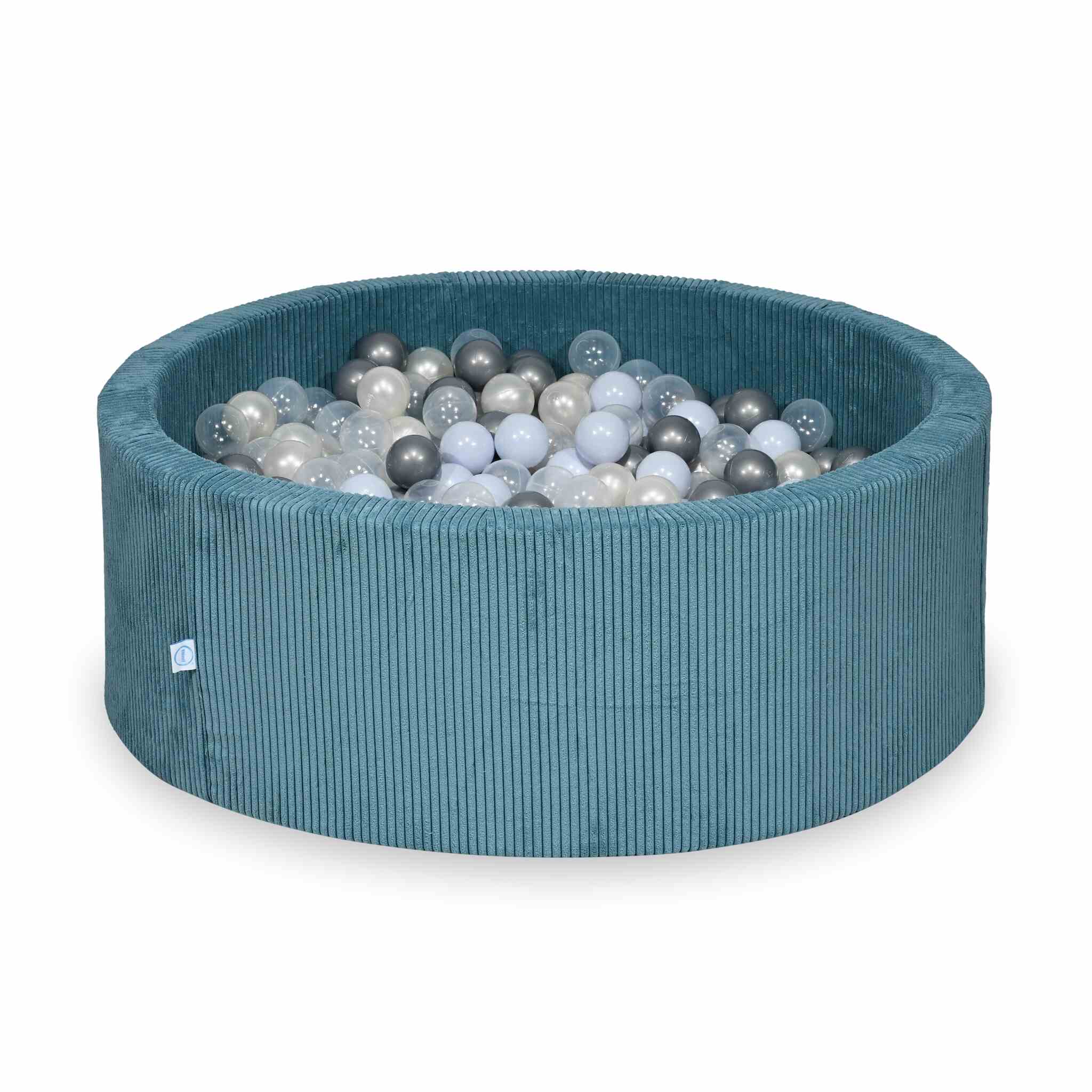 Ball pit with balls 110 × 40 cm corduroy blue with 500 balls