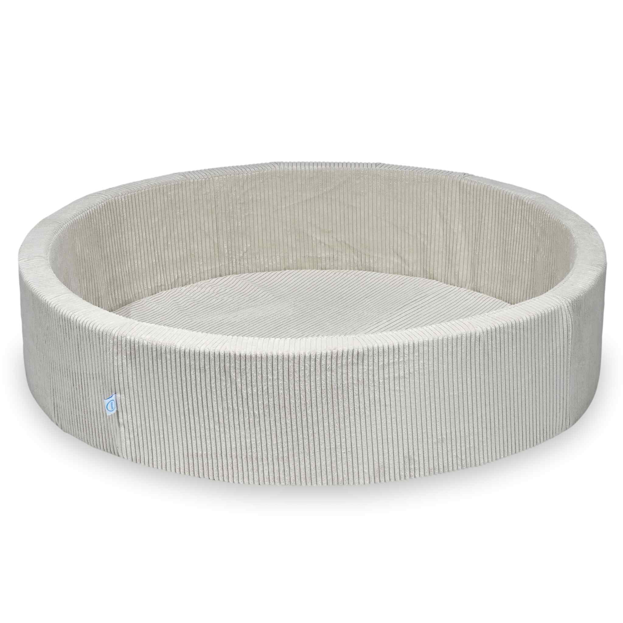 Mimii Bällebad aus Cord in Beige – rund, 130 × 30 cm, ohne Bälle
