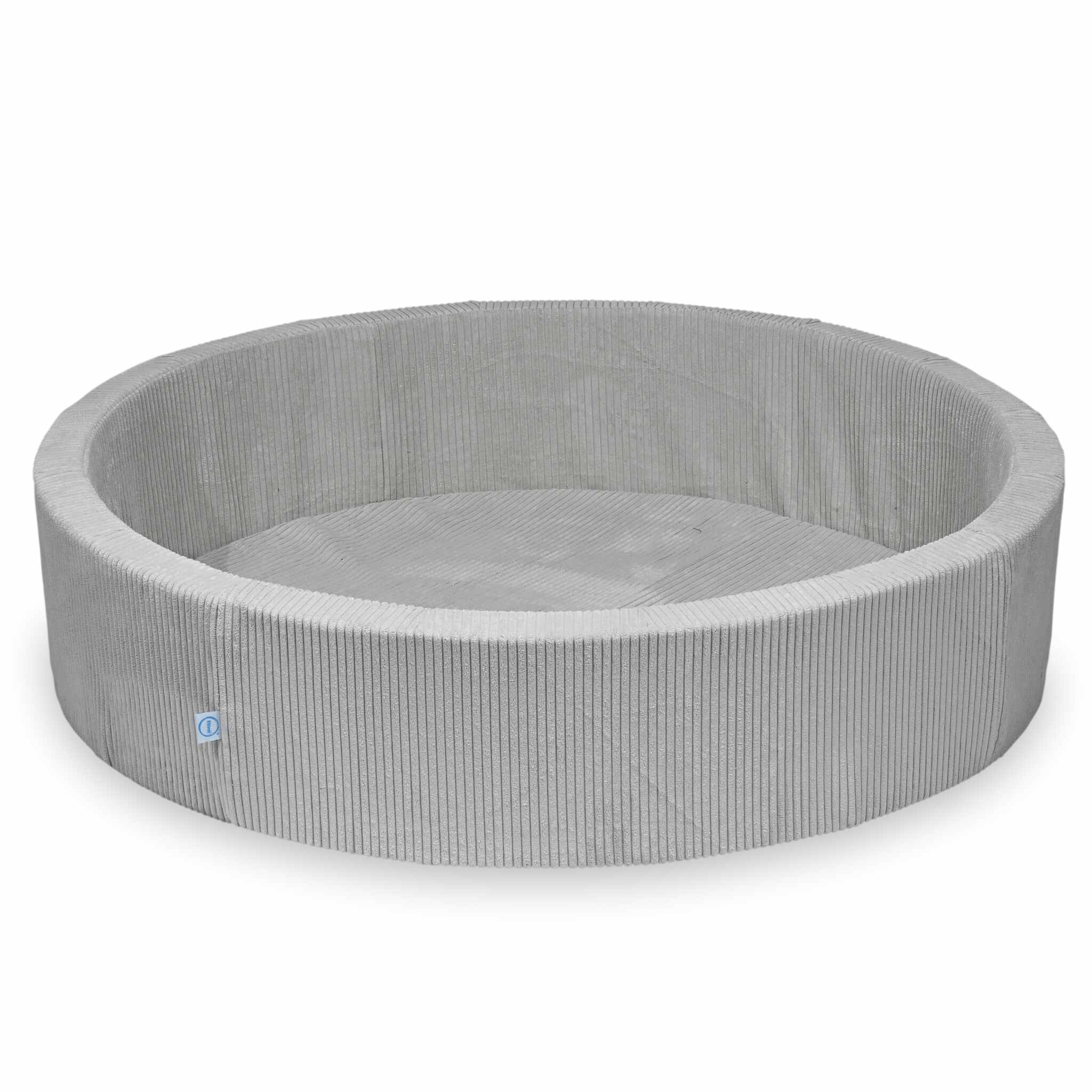 Mimii Bällebad aus Cord in Grau – rund, 130 × 30 cm, ohne Bälle
