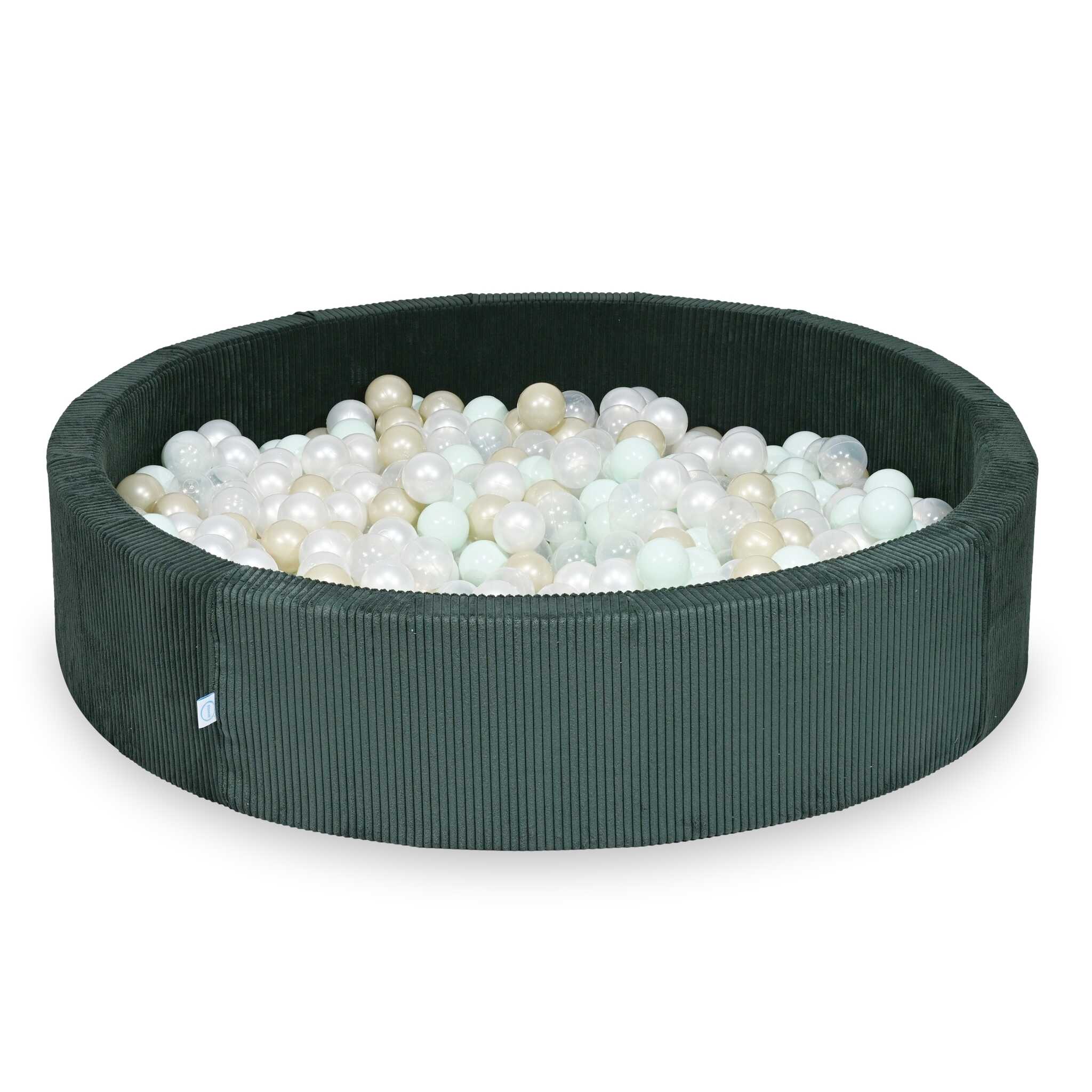 Ball pit with balls 130 × 30 cm corduroy green with 600 balls