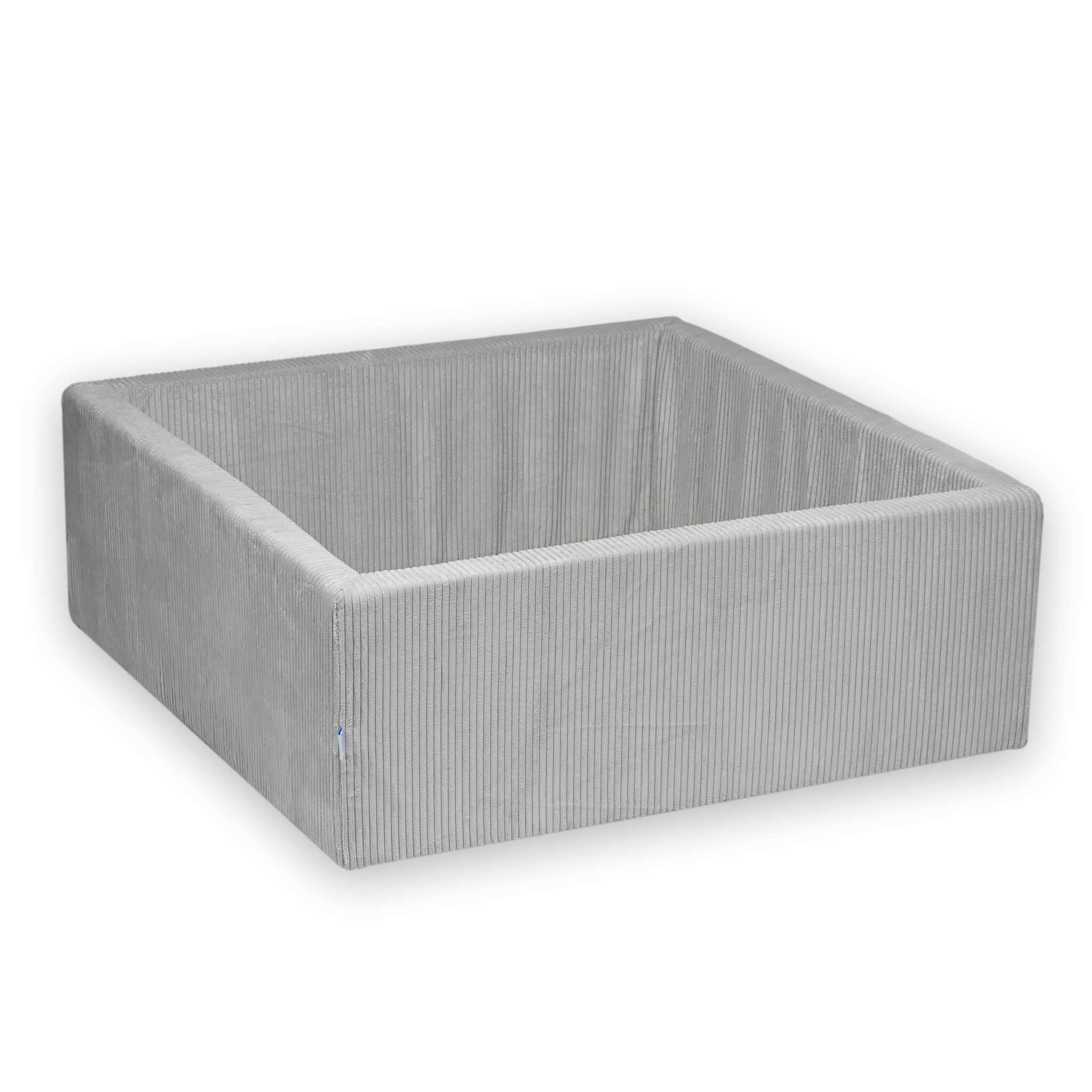 Kwadratowy suchy basen 110x110x40 cm sztruks szary bez piłek