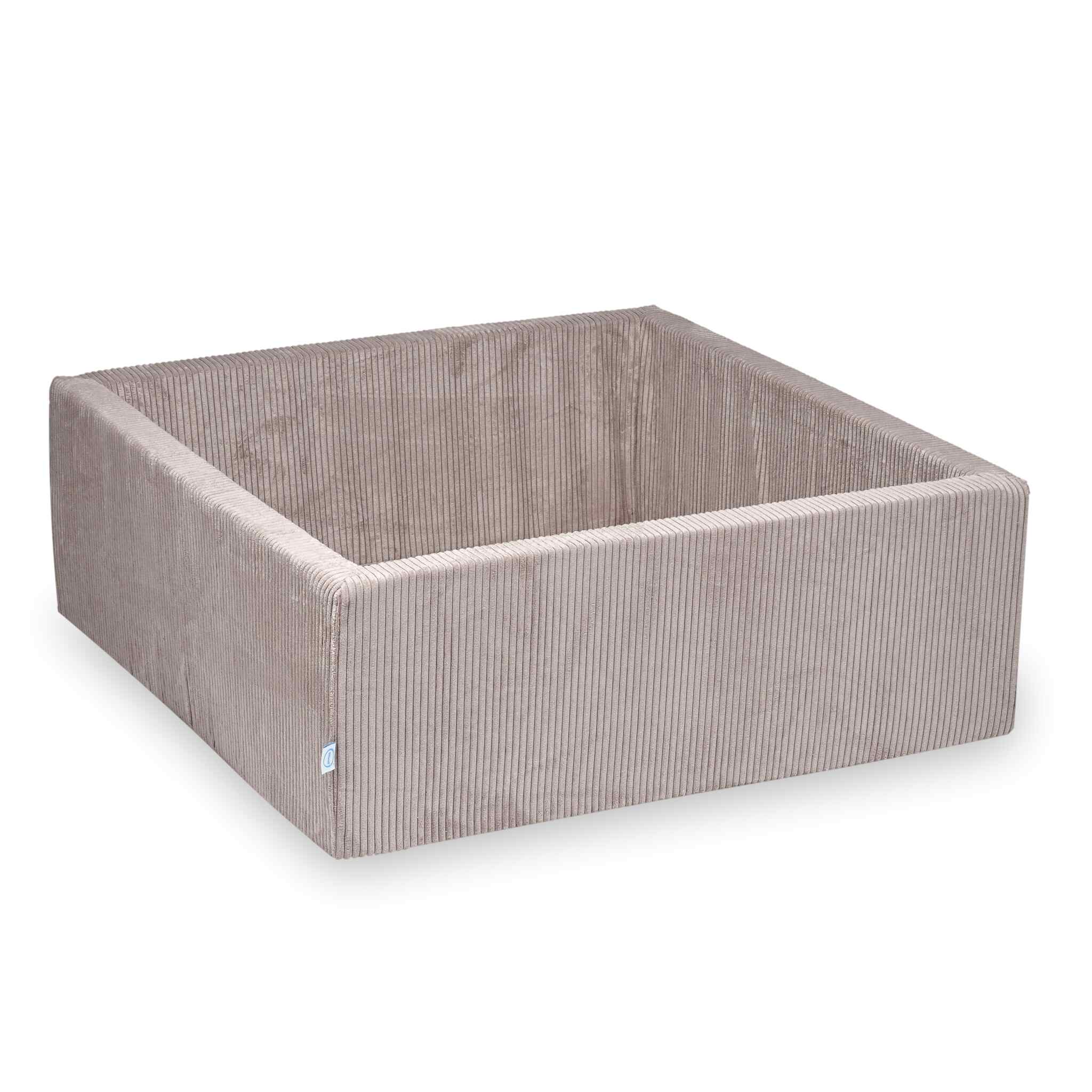 Kwadratowy suchy basen 110x110x40 cm sztruks jasnoróżowy bez piłek