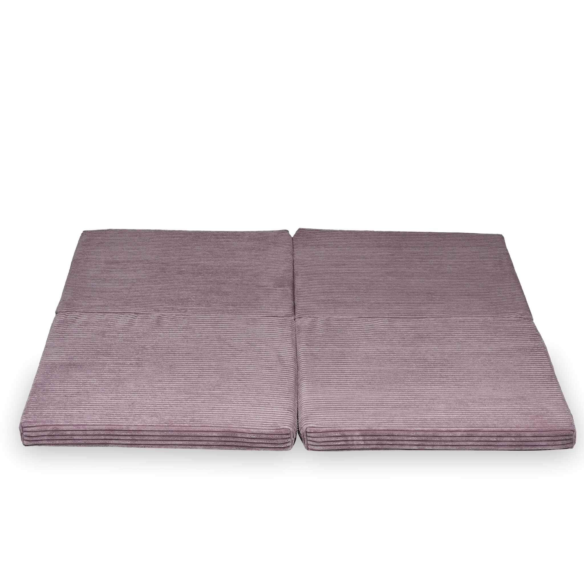 Mata do zabawy dla niemowląt kwadratowa składana 120x120 cm sztruks