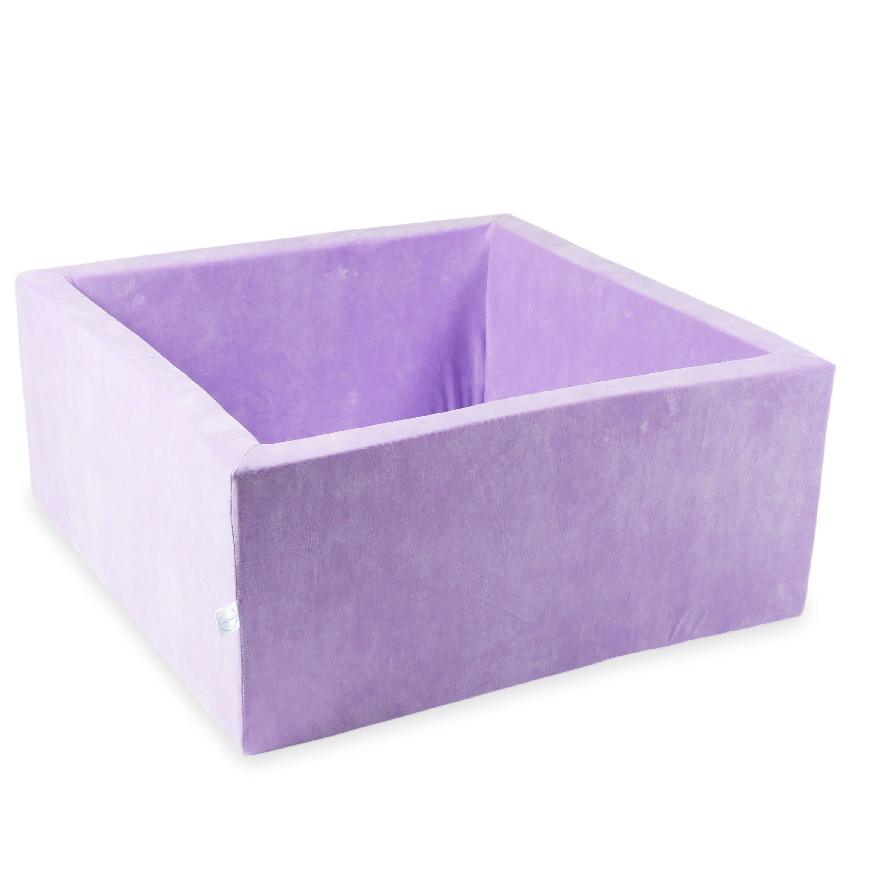 Square ball pit 90 × 90 × 40 cm Velvet Soft lilac without balls