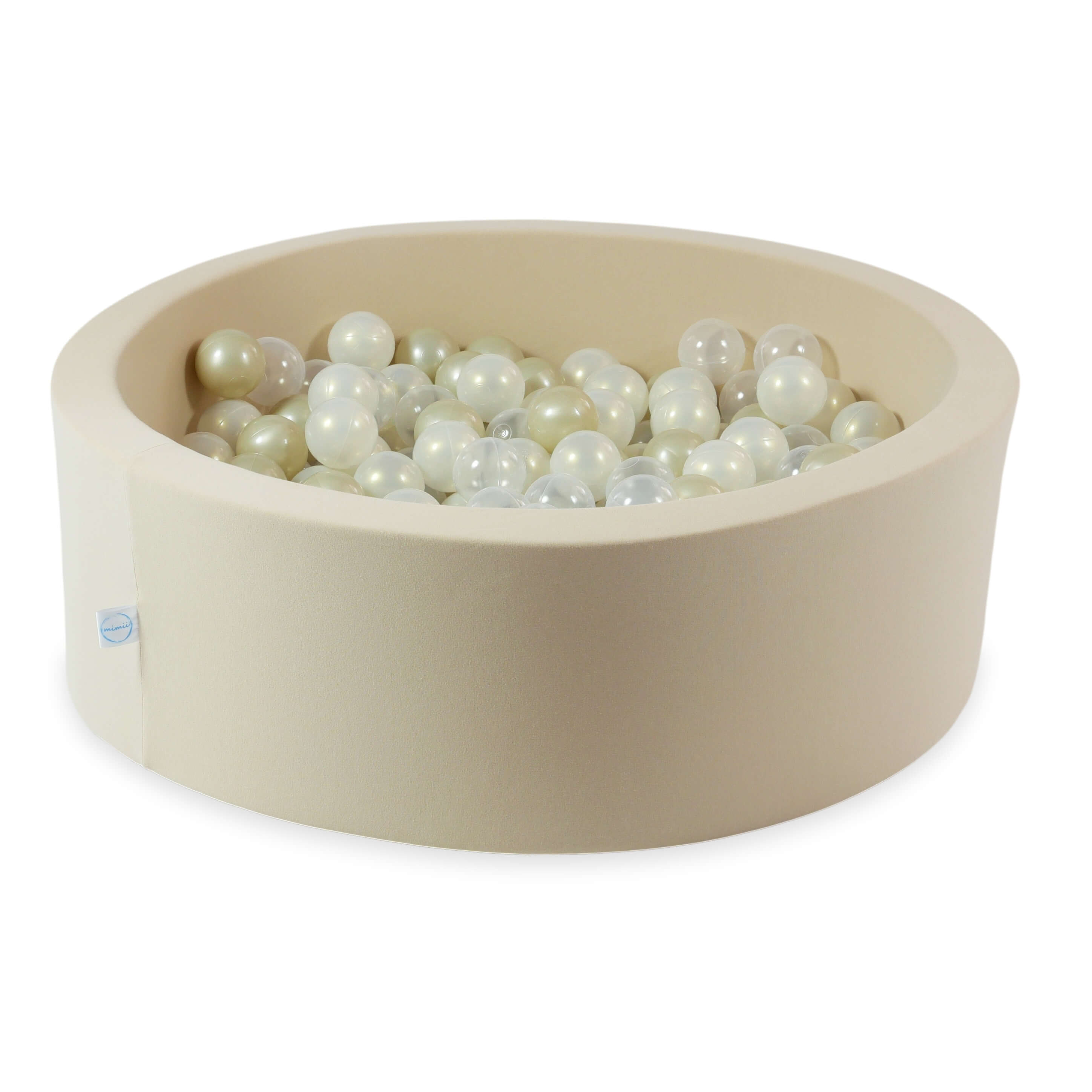 Mimii Bällebad in Beige – rund, 90 × 30 cm, mit 200 Bällen