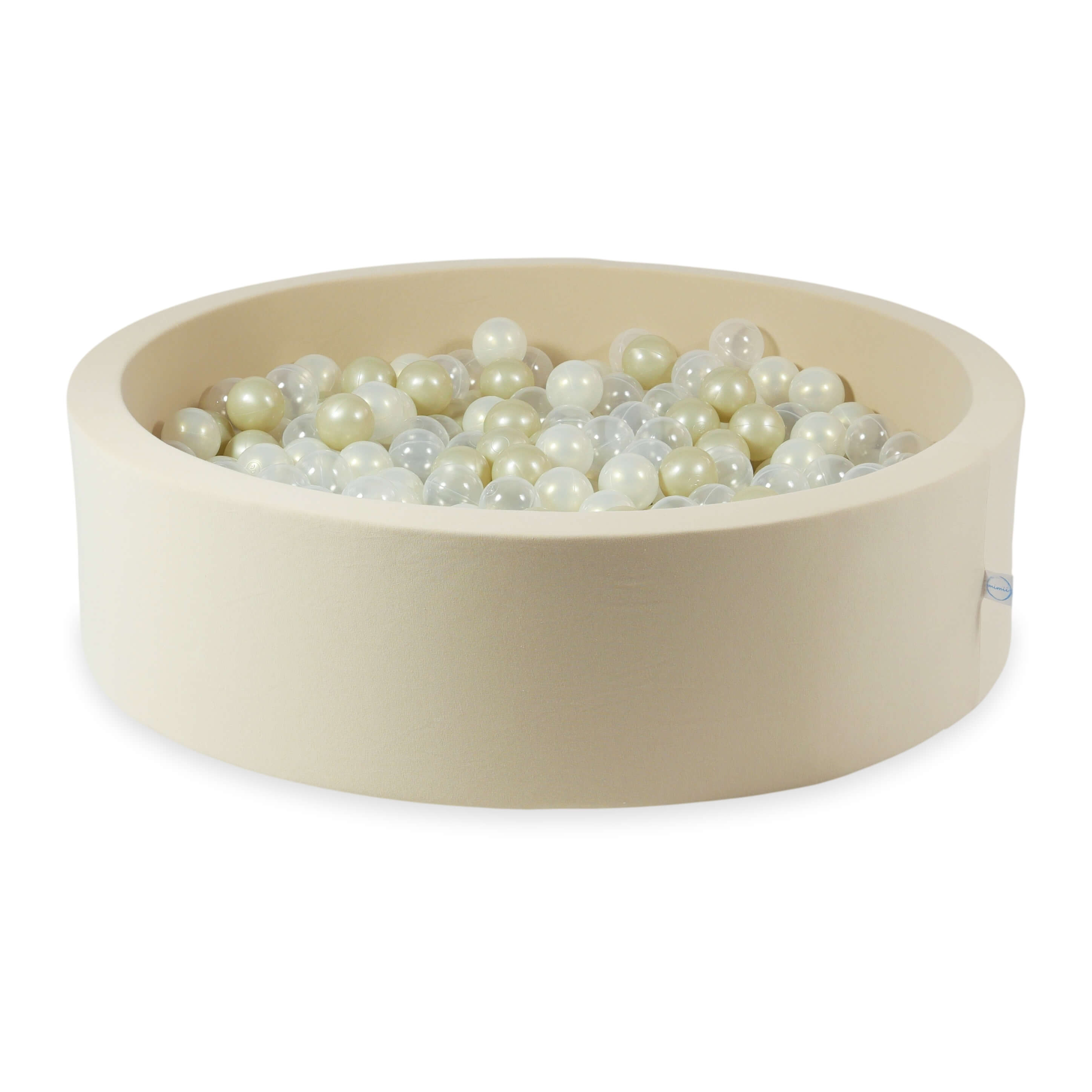 Mimii Bällebad in Beige – rund, 110 × 30 cm, mit 400 Bällen