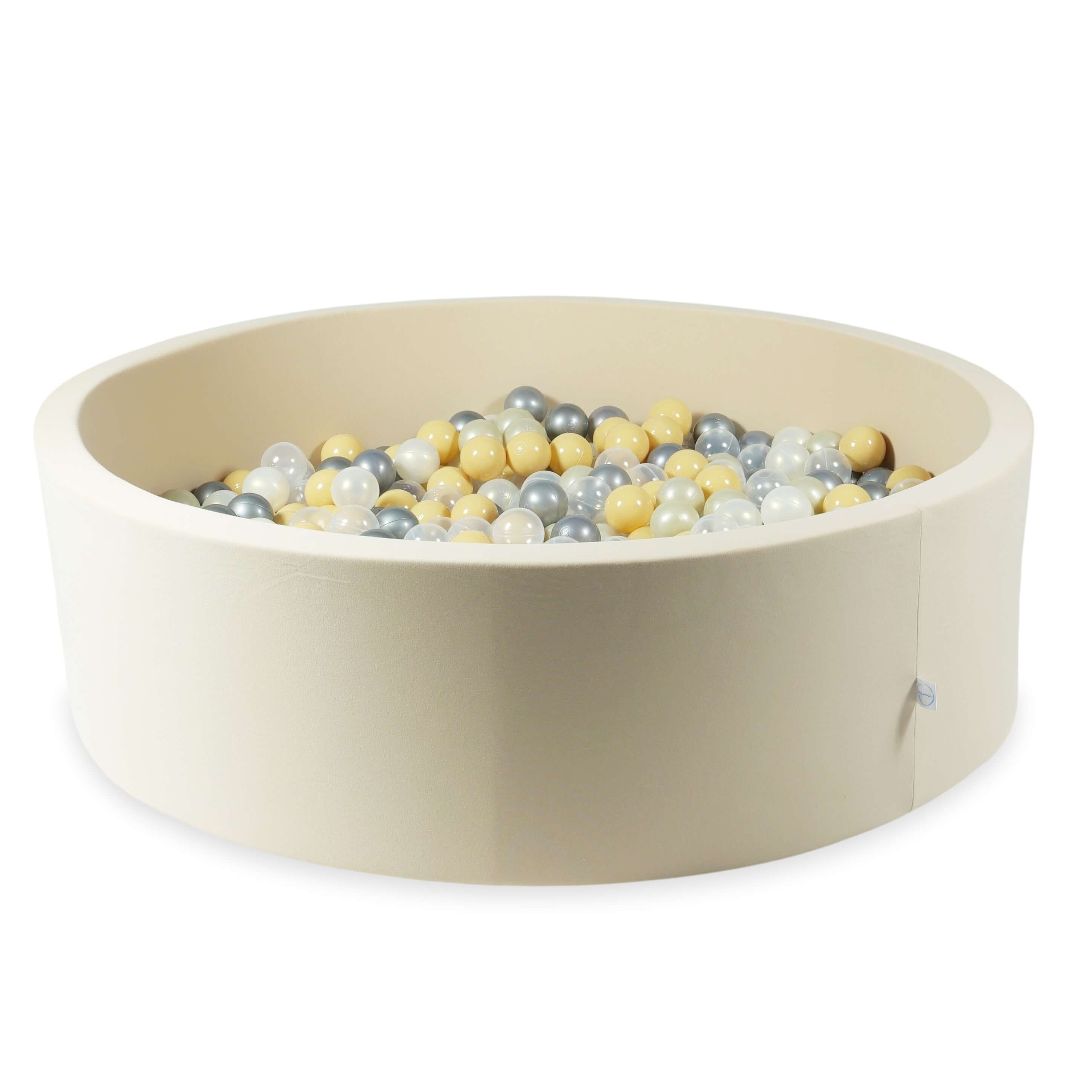 Ball pit with balls 110 × 30 cm beige with 400 balls