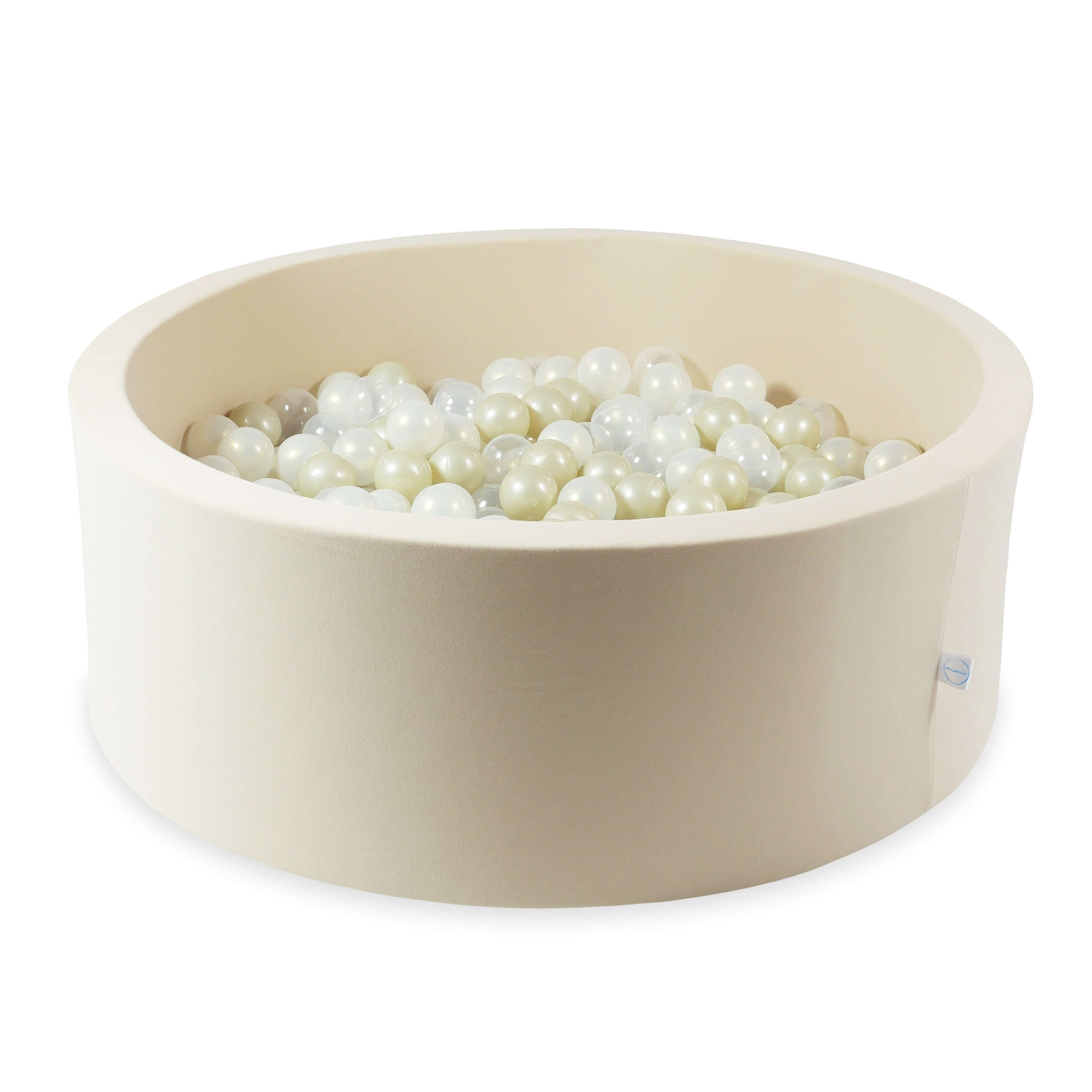Mimii Bällebad in Beige – rund, 110 × 40 cm, mit 500 Bällen