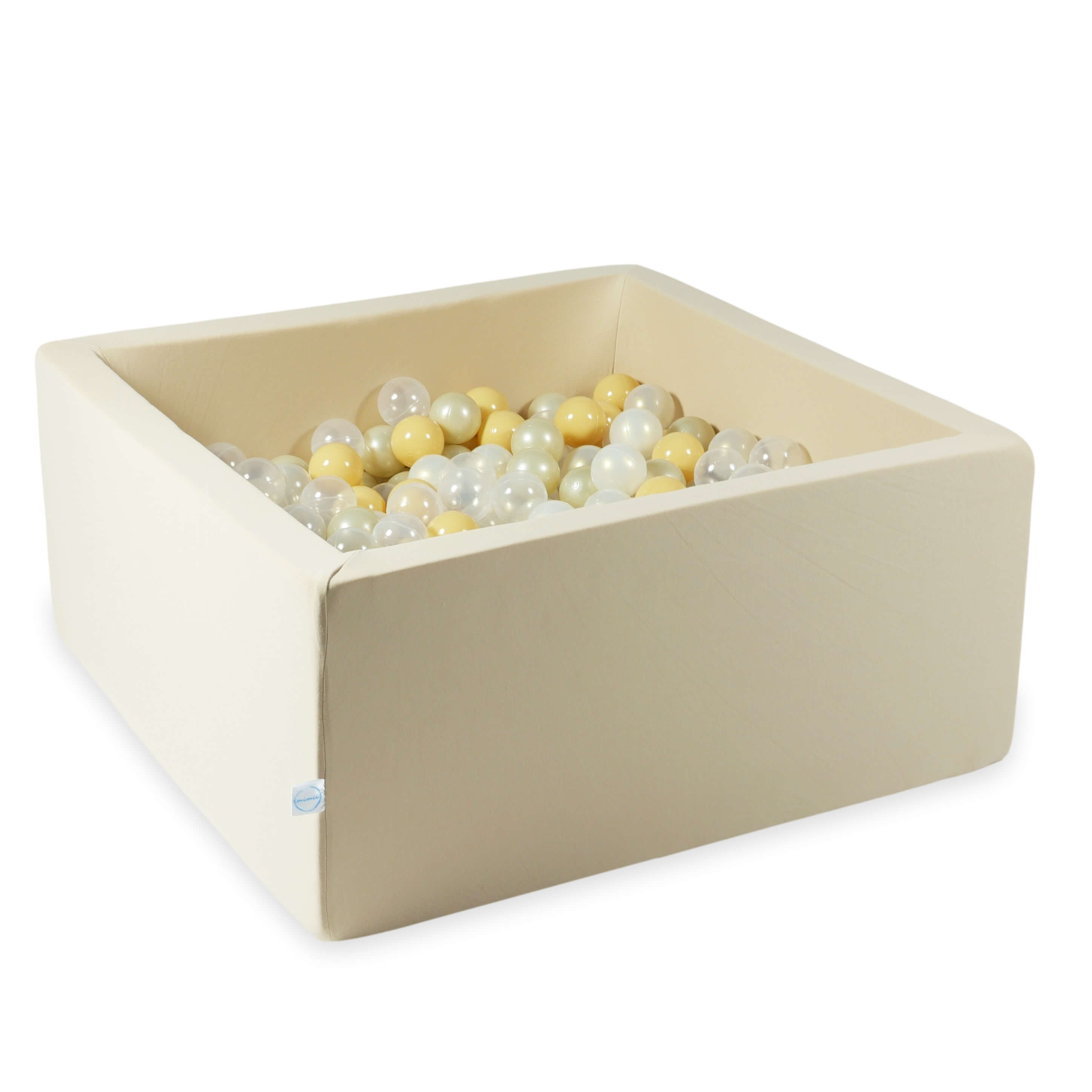 Square ball pit with balls 90 × 90 × 40 cm beige + 400 balls