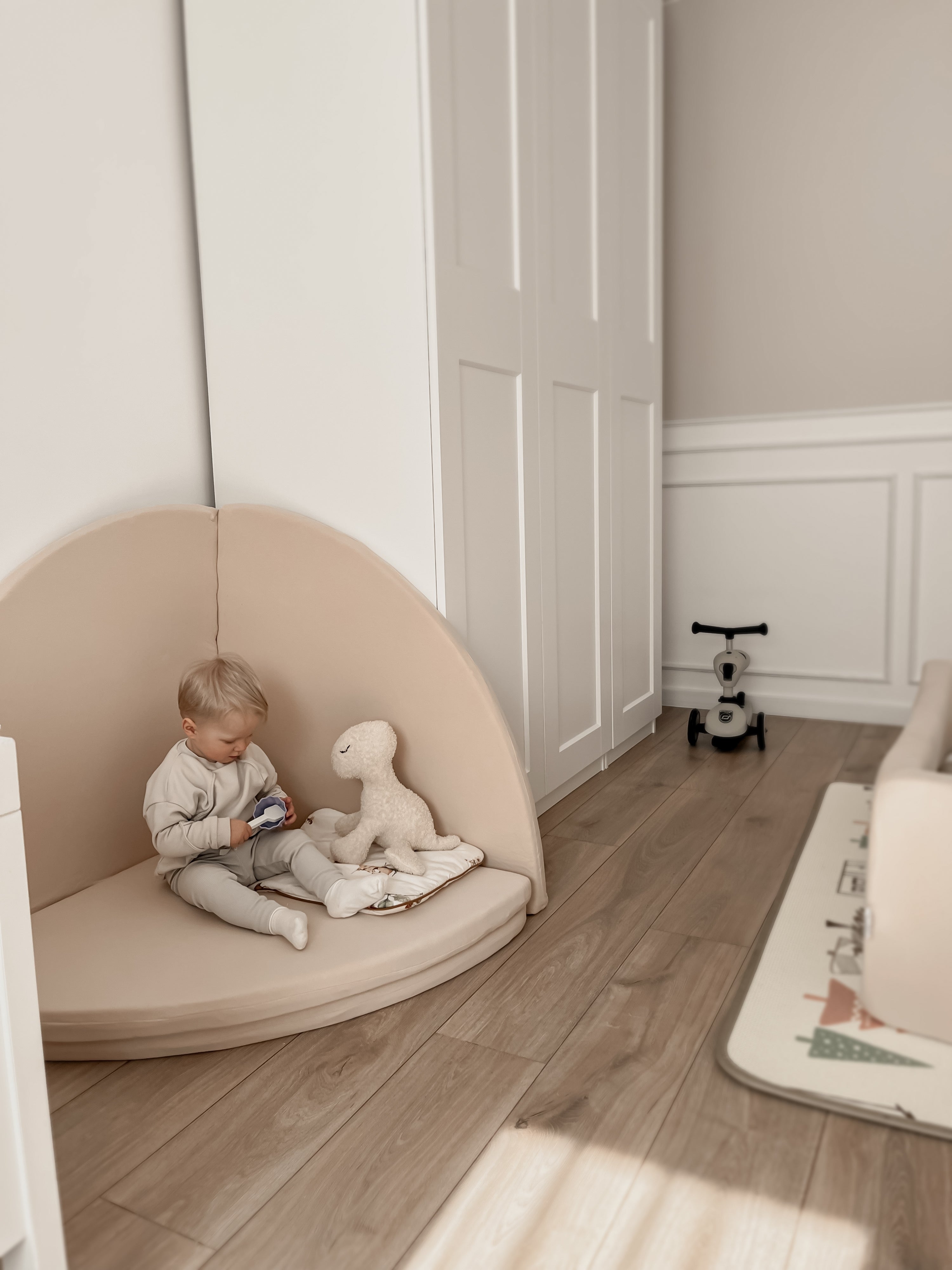 Baby play mat round cotton jersey