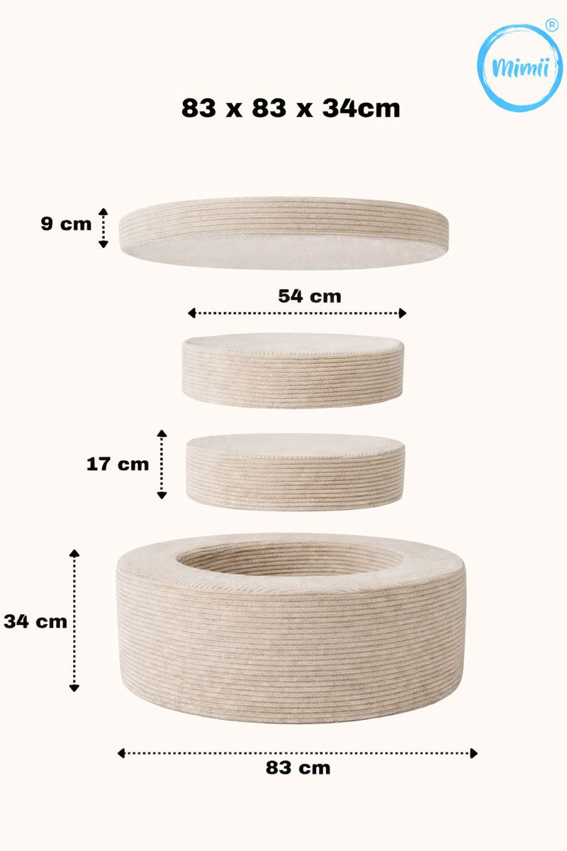 Pufa modułowa dla dzieci Donut – 4 elementy sztruks