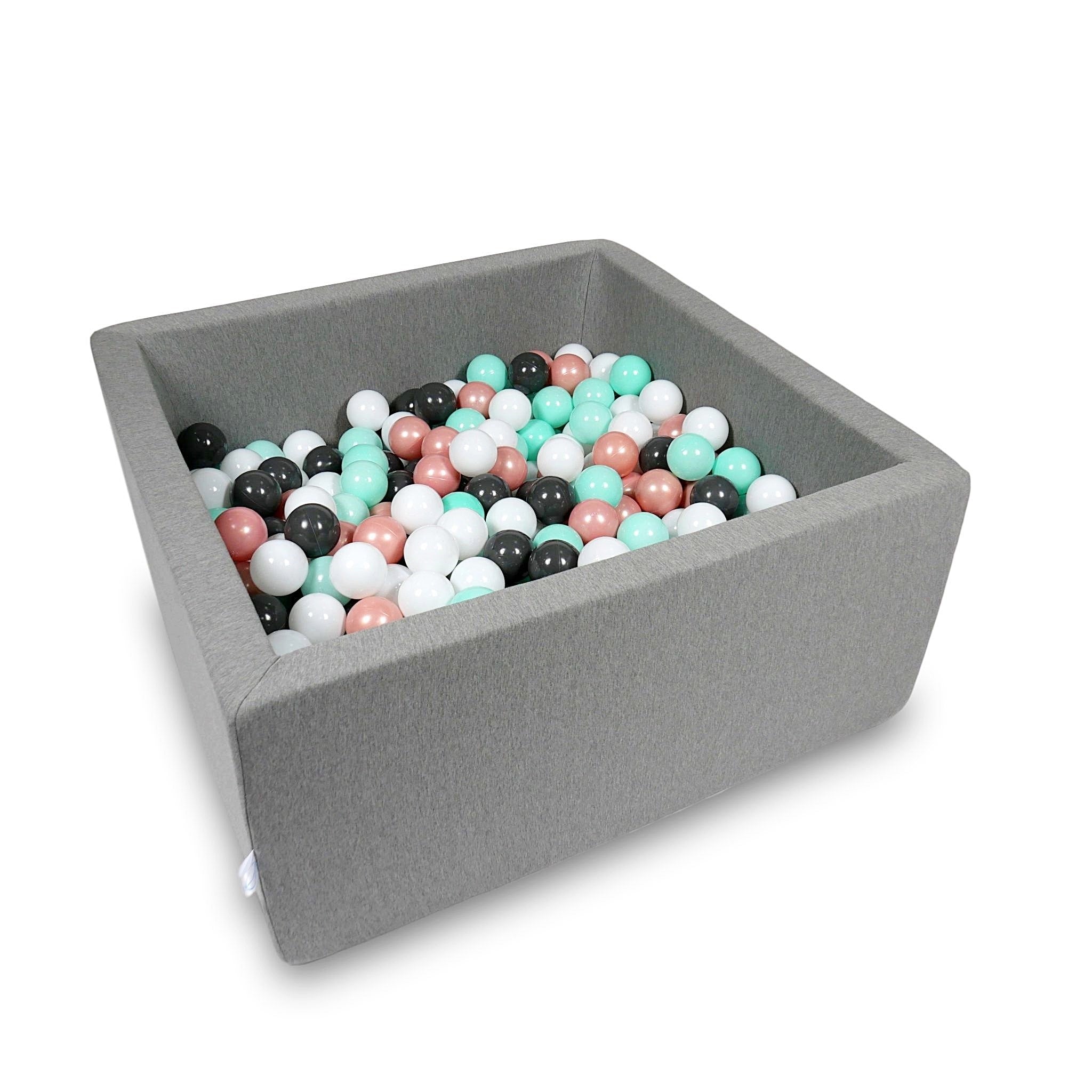 Square ball pit with balls 90 × 90 × 40 cm grey + 400 balls