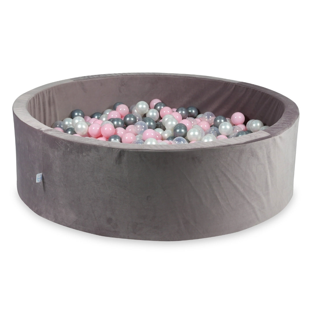 Ball pit with balls 130 × 40 cm velvet lilac with 700 balls