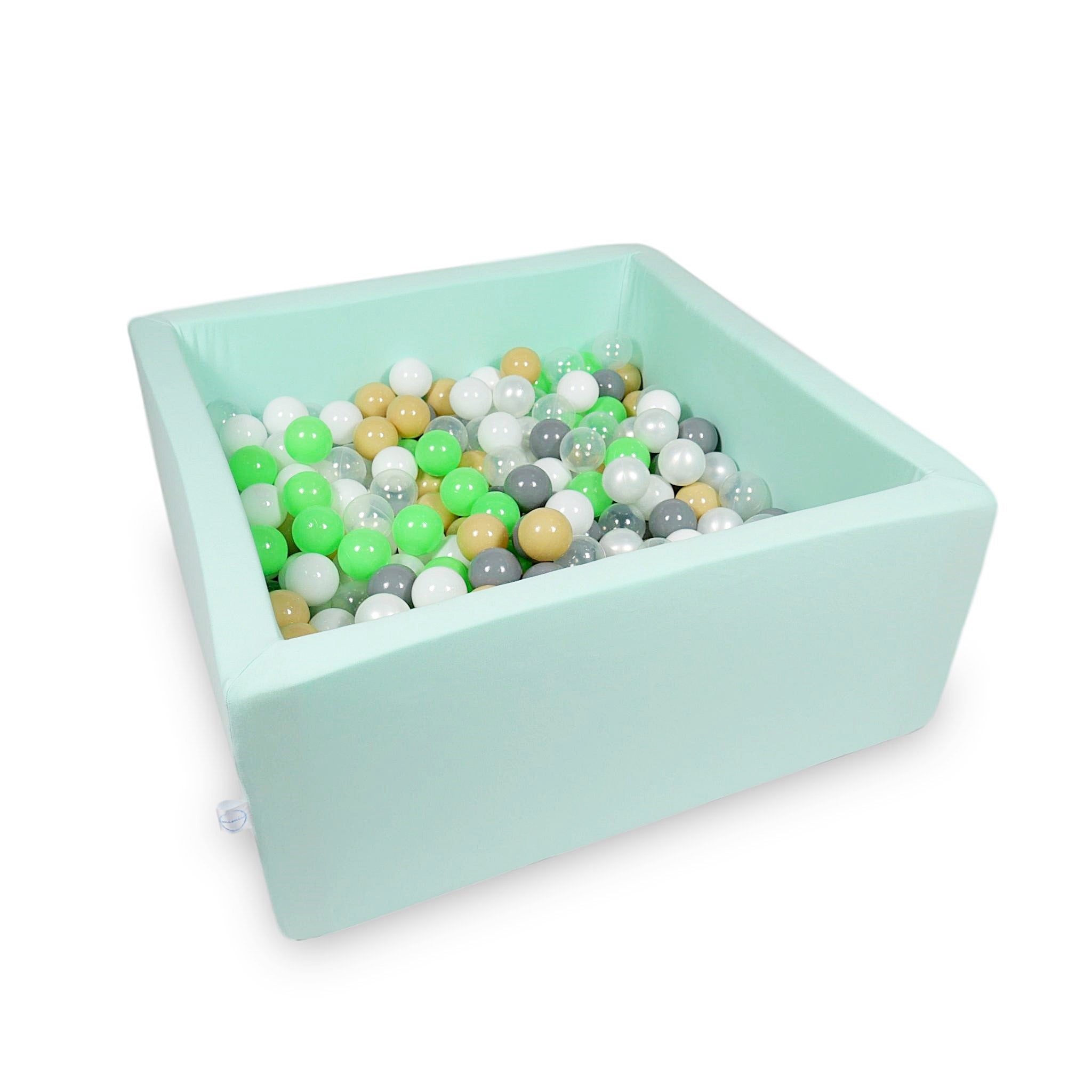 Square ball pit with balls 90 × 90 × 40 cm mint + 400 balls