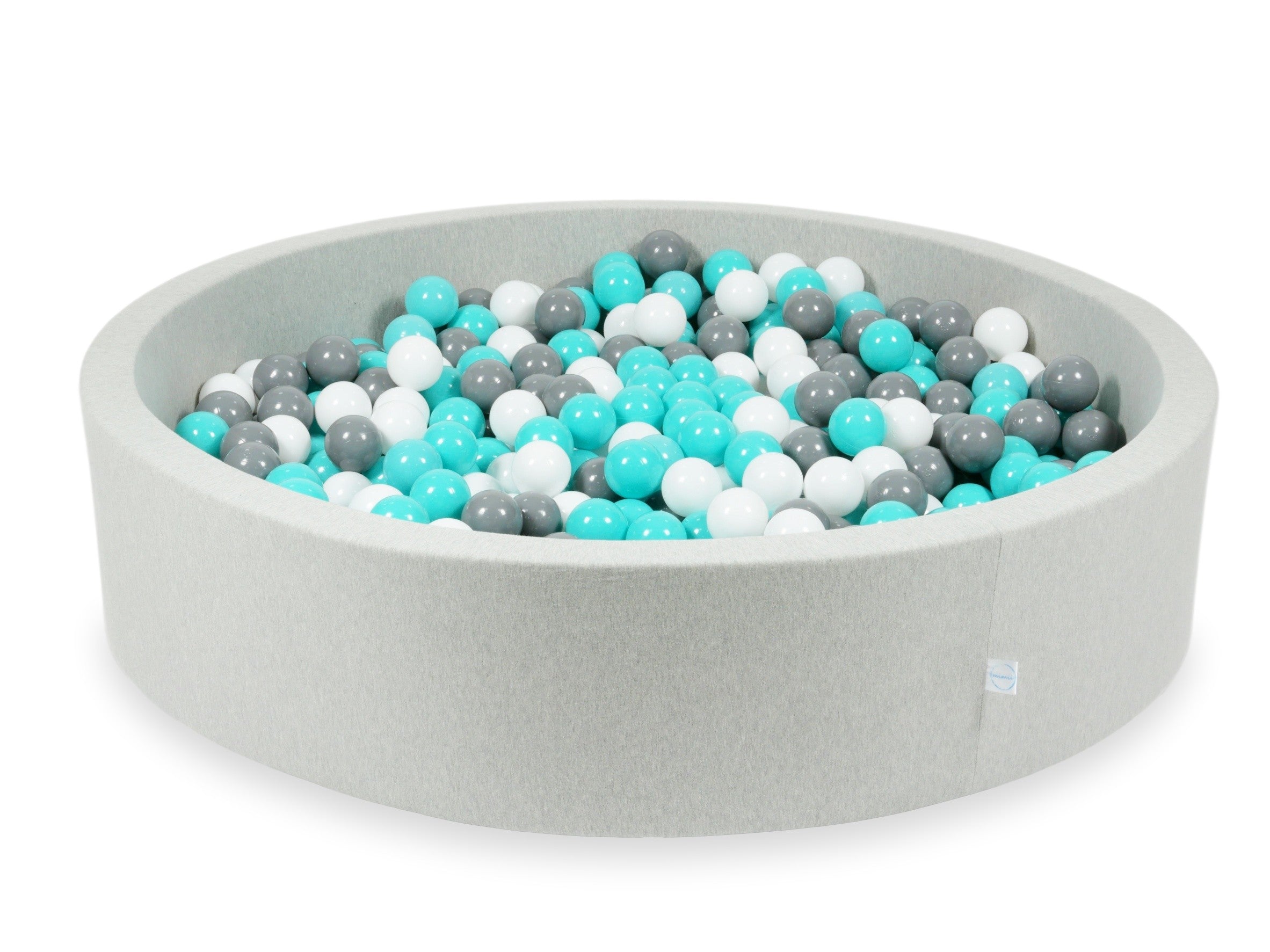 Ball pit with balls 130 × 30 cm light grey with 600 balls