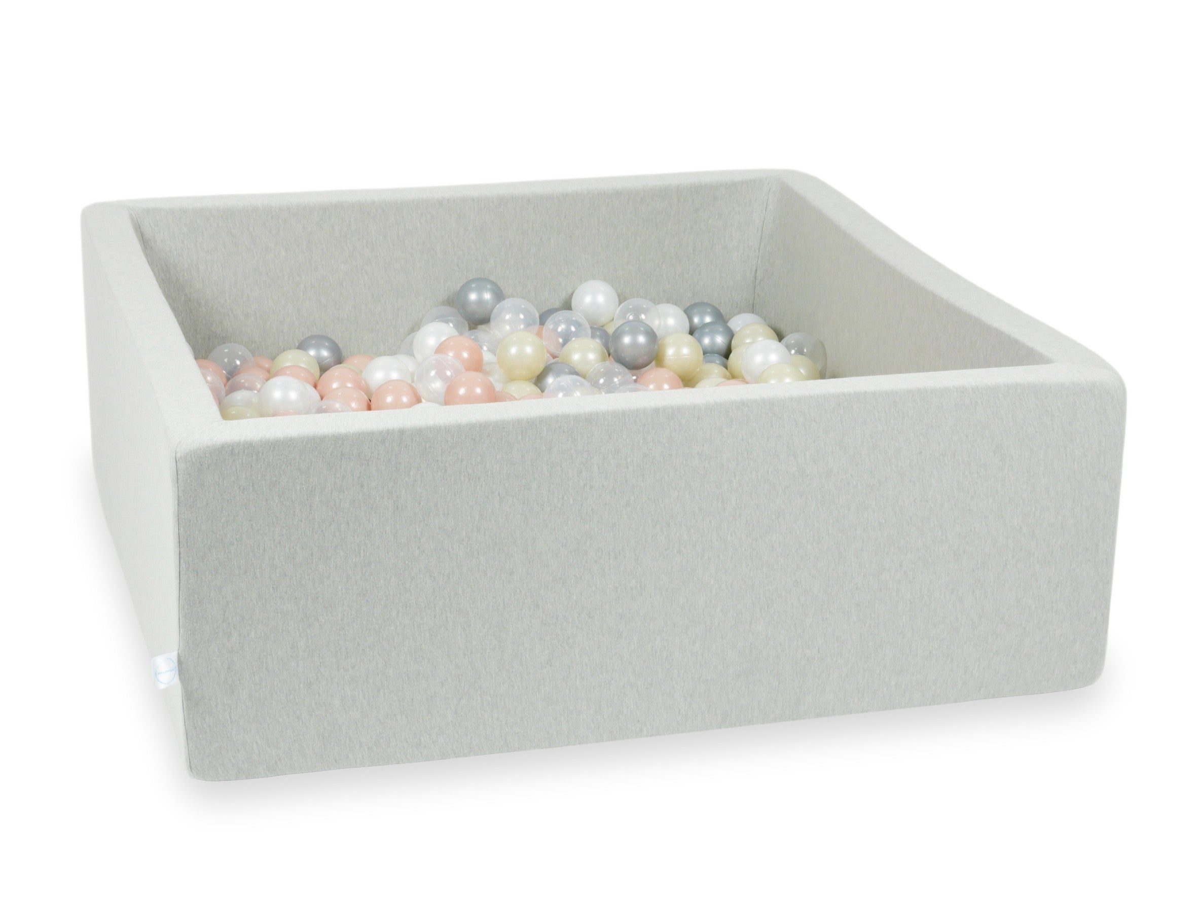 Square ball pit with balls 110 × 110 × 40 cm light grey + 600 balls
