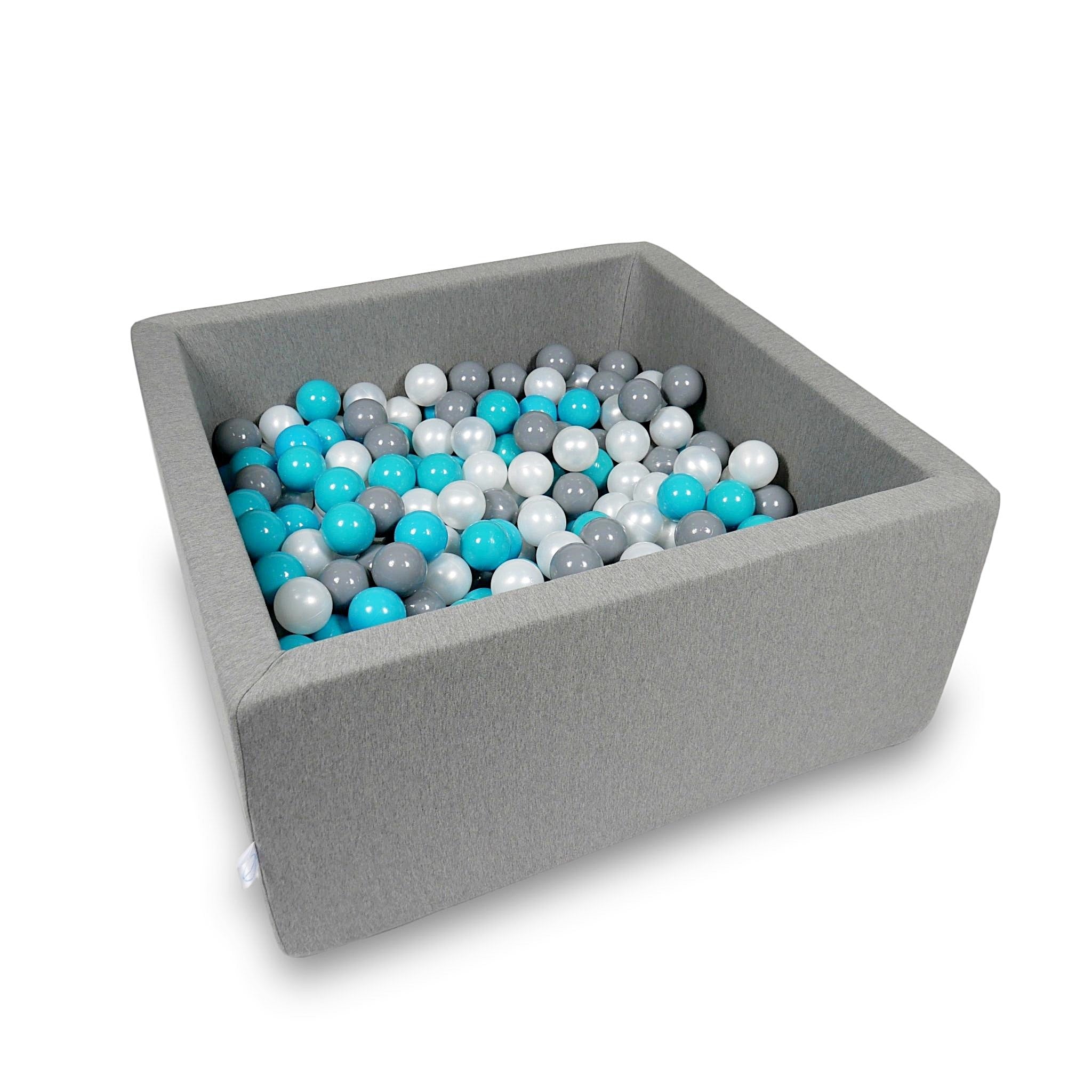 Square ball pit with balls 90 × 90 × 40 cm grey + 400 balls