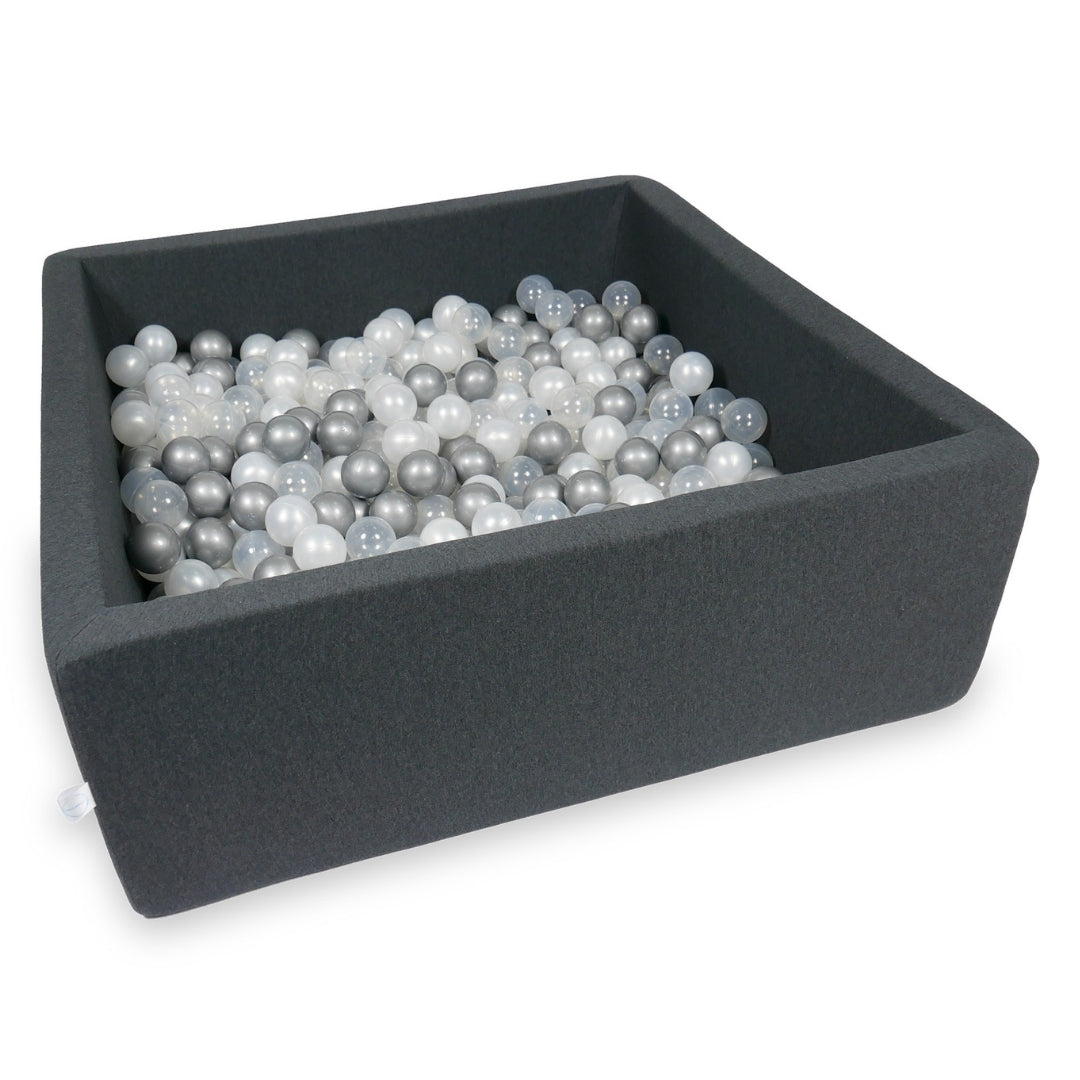 Square ball pit with balls 110 × 110 × 40 cm graphite + 600 balls