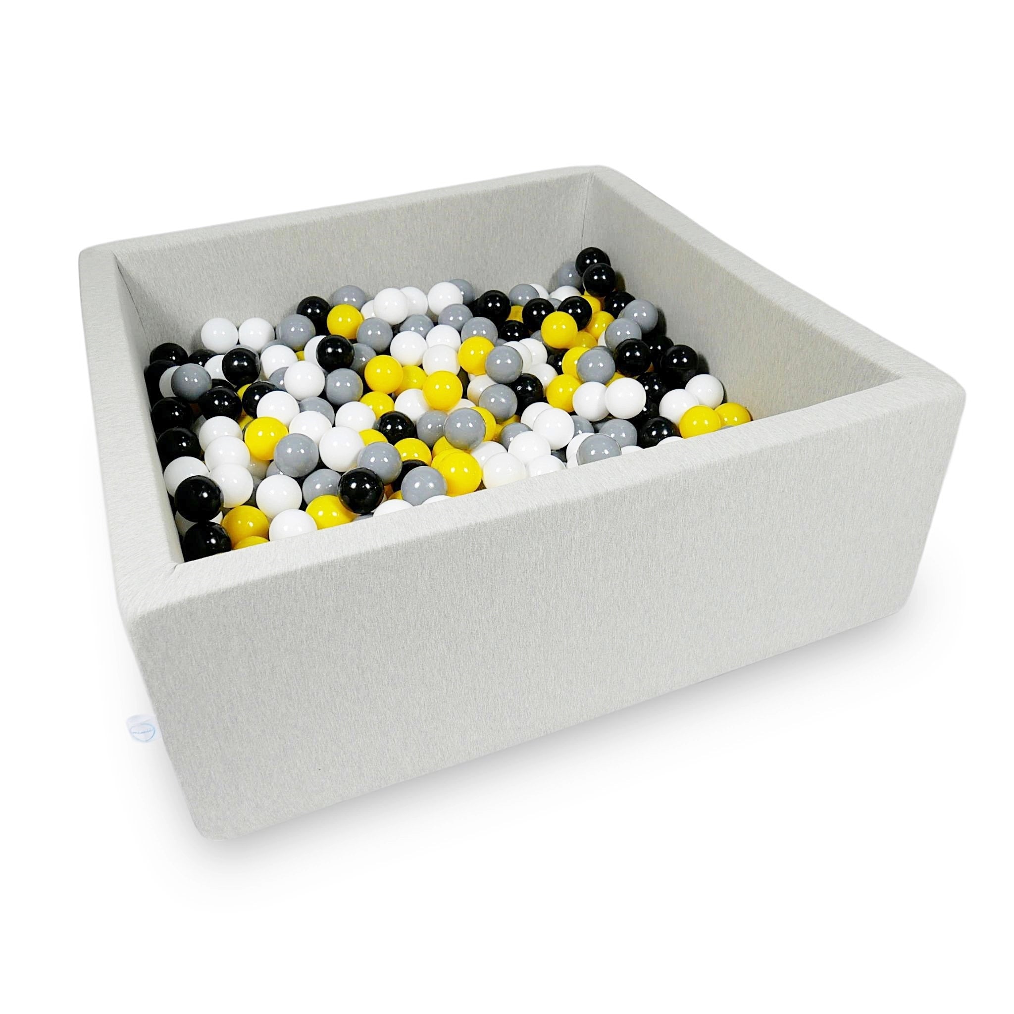 Square ball pit with balls 110 × 110 × 40 cm light grey + 600 balls
