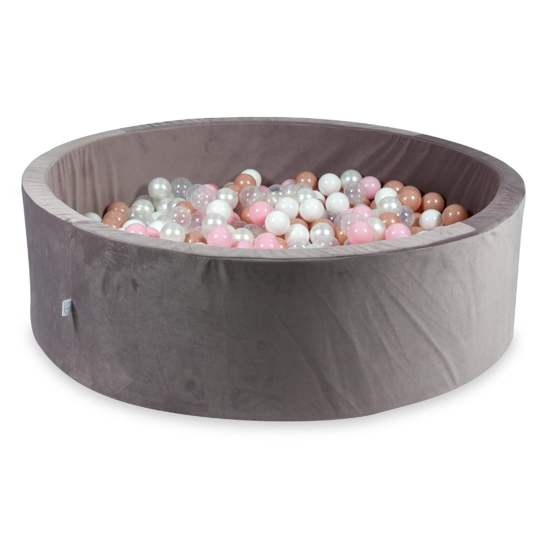 Ball pit with balls 130 × 40 cm velvet lilac with 700 balls