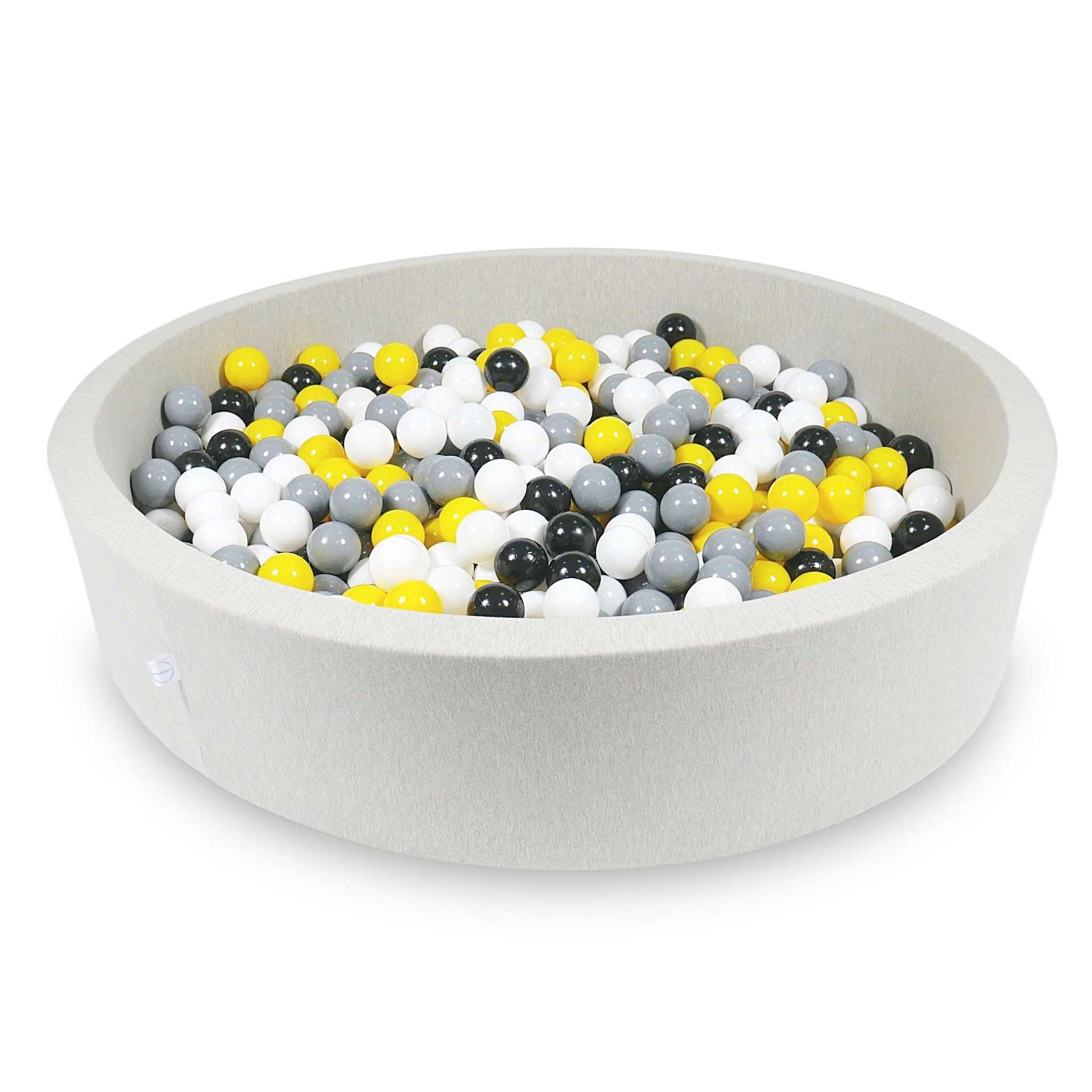 Ball pit with balls 130 × 30 cm light grey with 600 balls