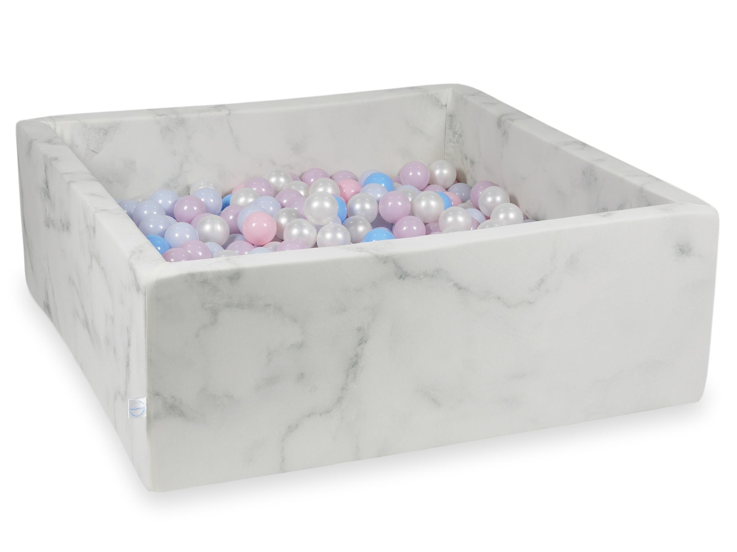 Square ball pit with balls 110 × 110 × 40 cm velvet + 600 balls